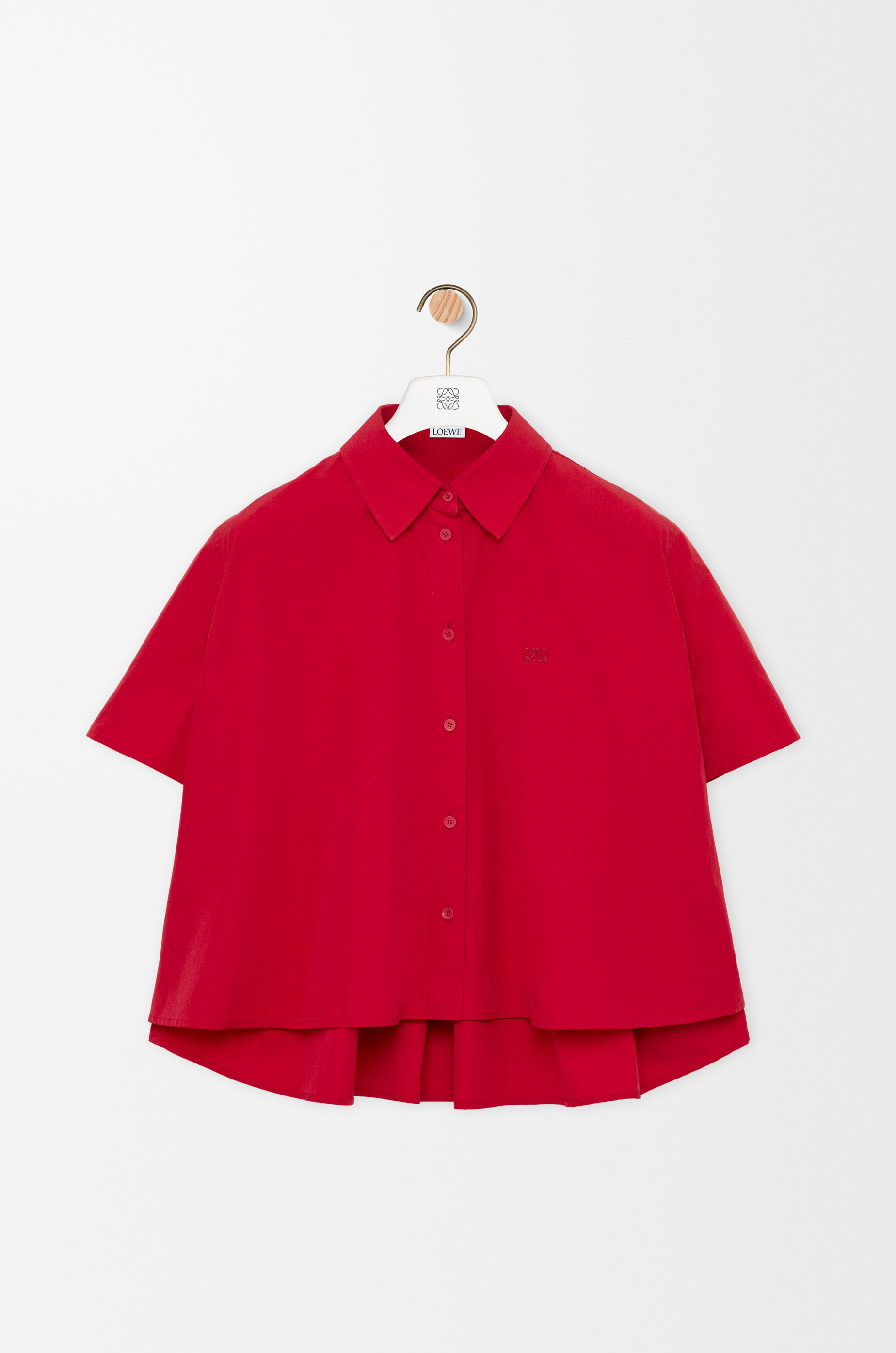 LOEWE Short sleeve trapeze shirt in cotton Red