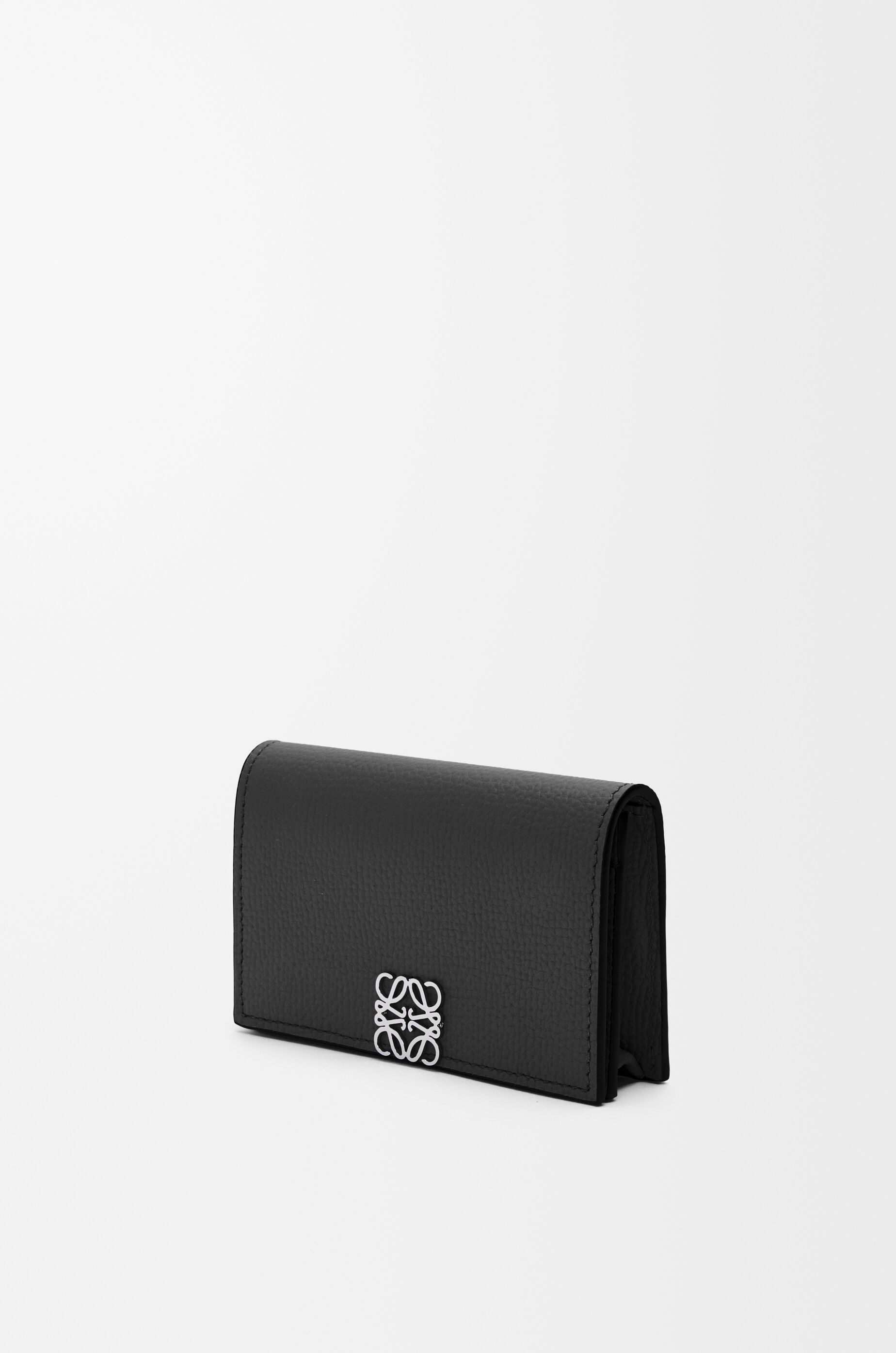 LOEWE Anagram business cardholder in pebble grained calfskin Black