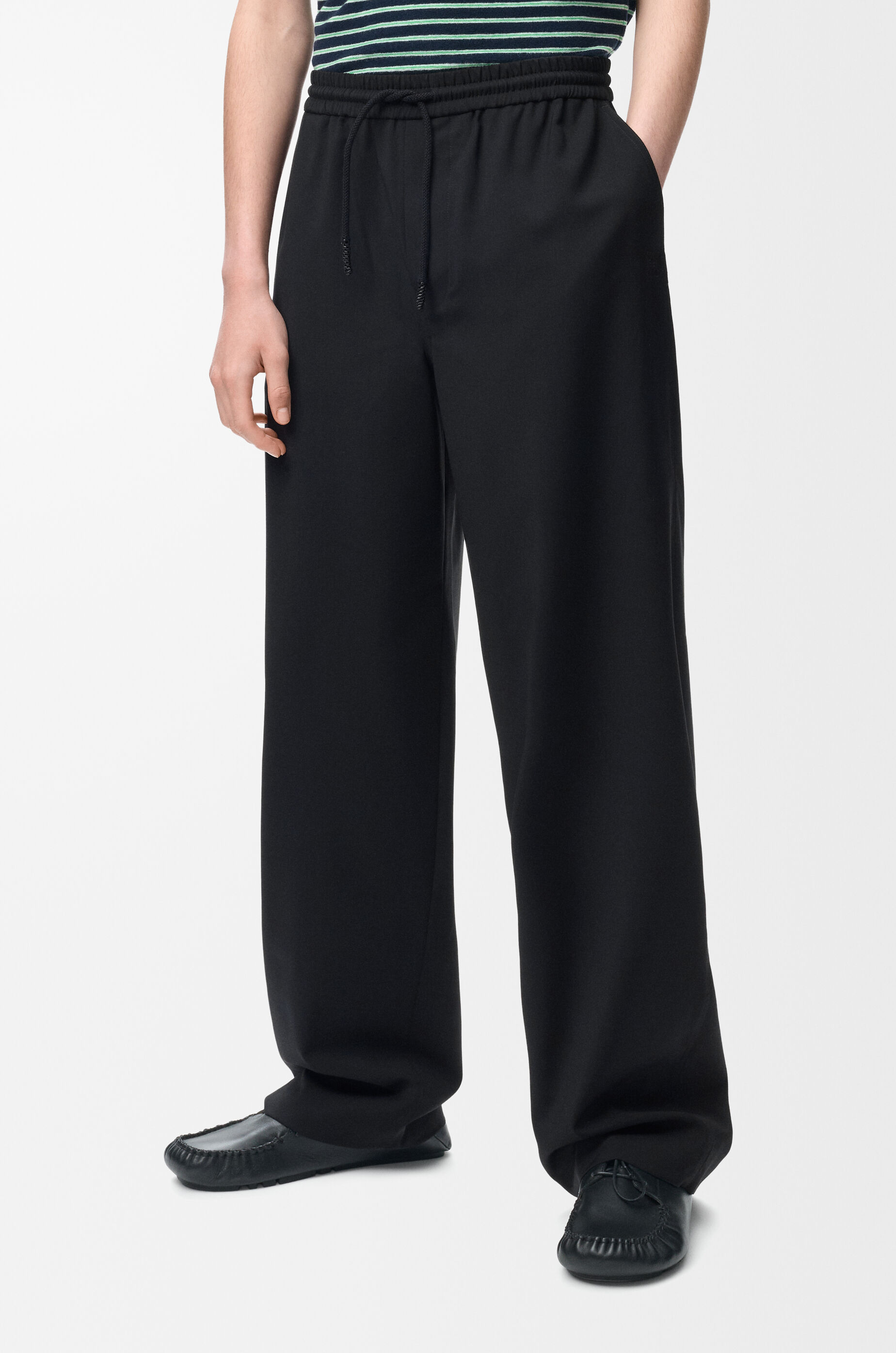 LOEWE Drawstring trousers in wool Black