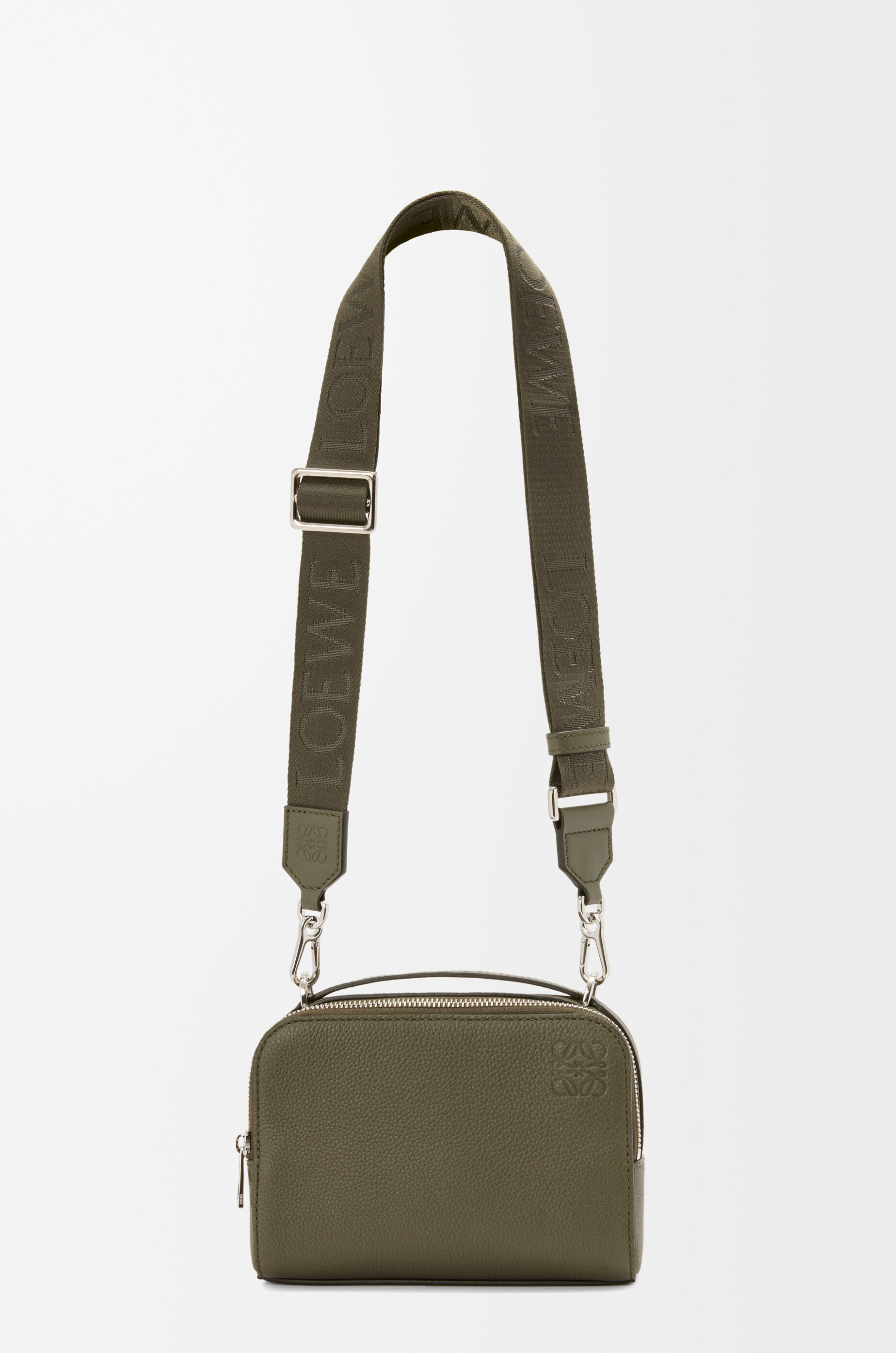 LOEWE Mini crossbody camera bag in soft grained calfskin Khaki Green
