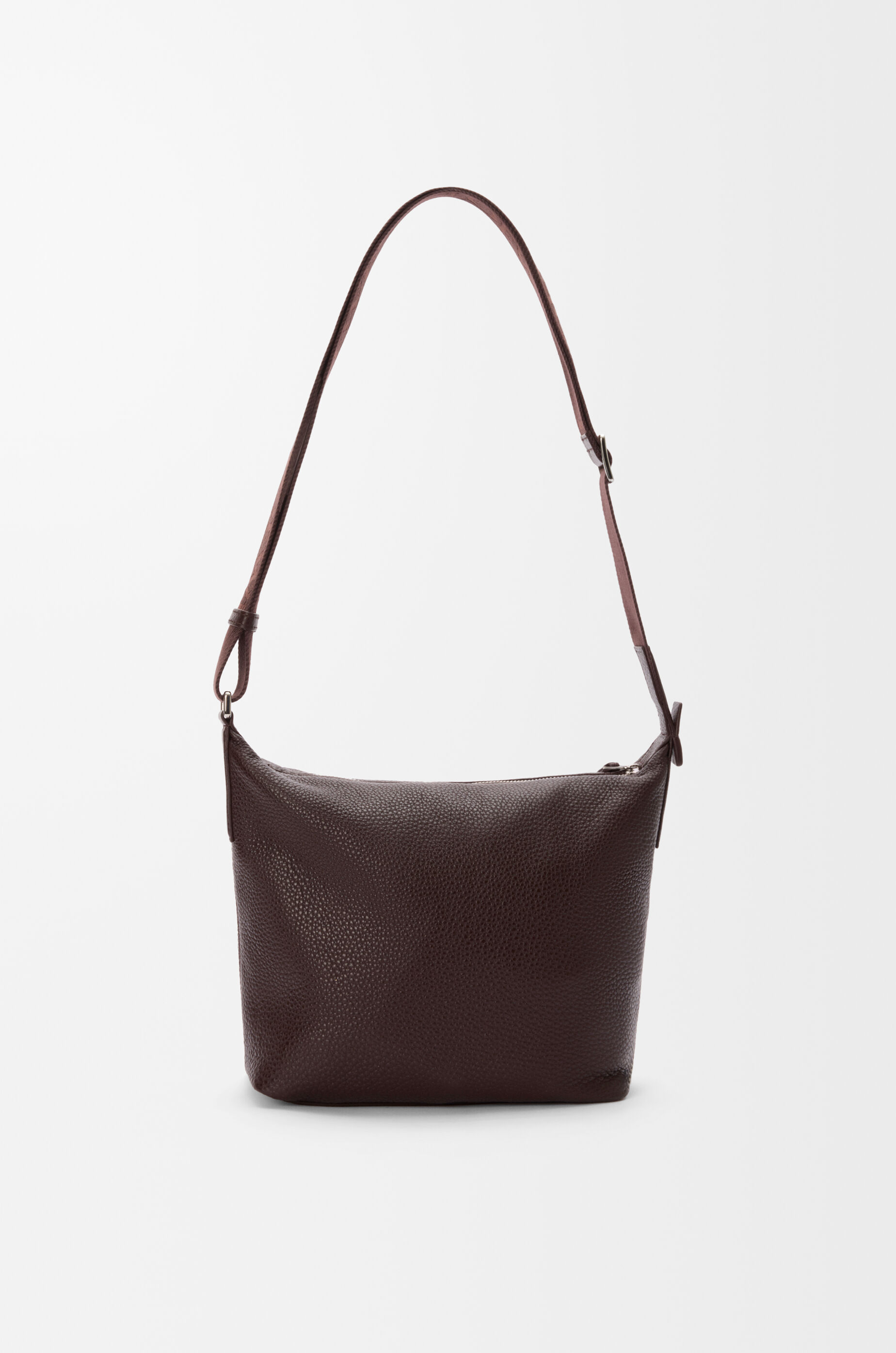 LOEWE Small Cubi crossbody bag in supple grained calfskin Oxblood