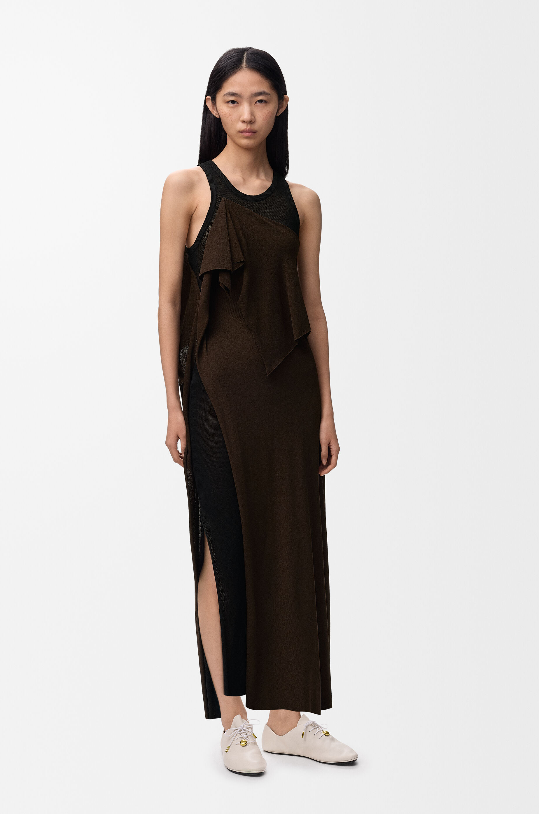 LOEWE Dress in viscose blend Black/Brown