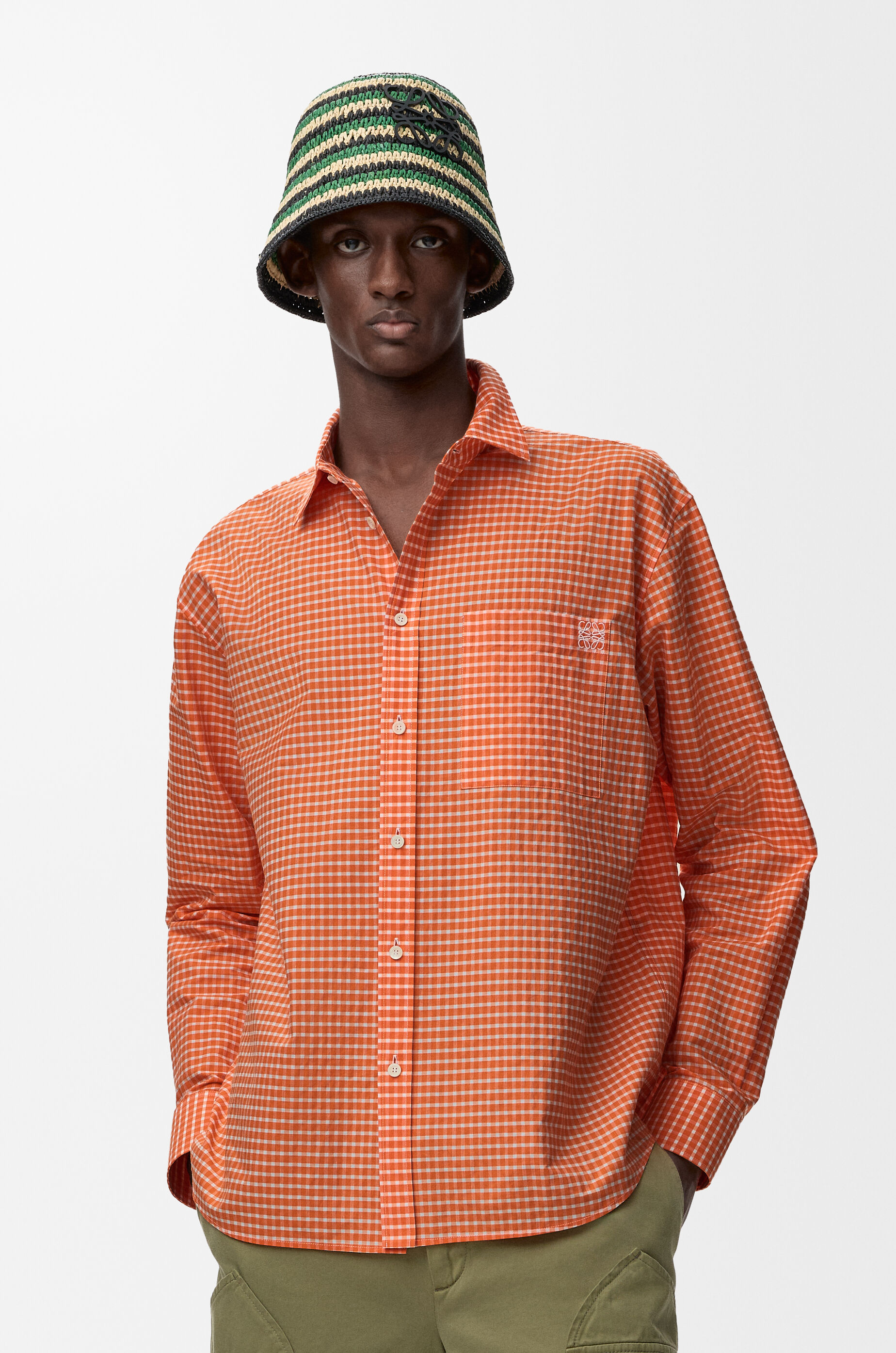 LOEWE Shirt in cotton Orange/White