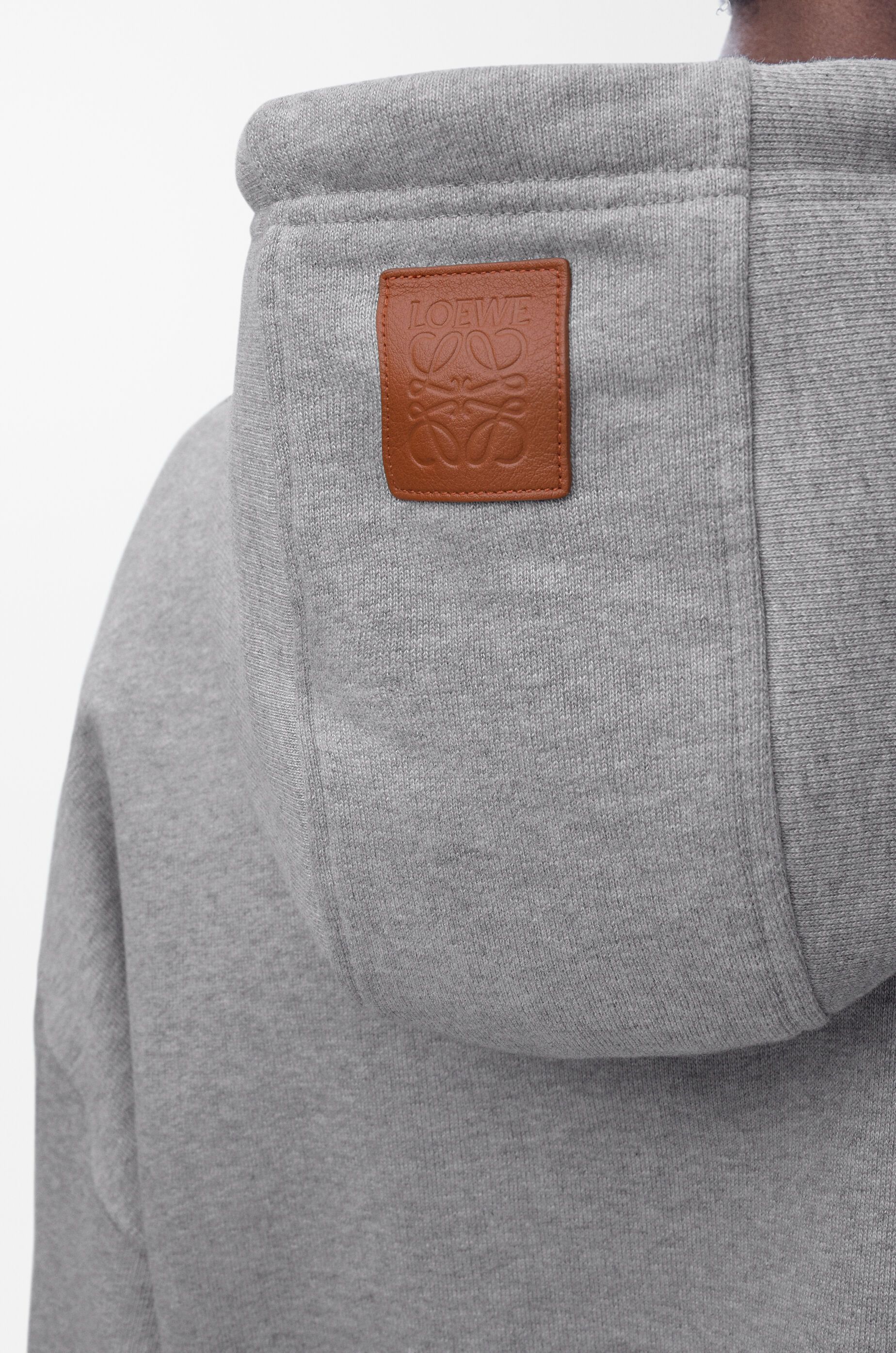 LOEWE Relaxed fit hoodie in cotton Grey Melange