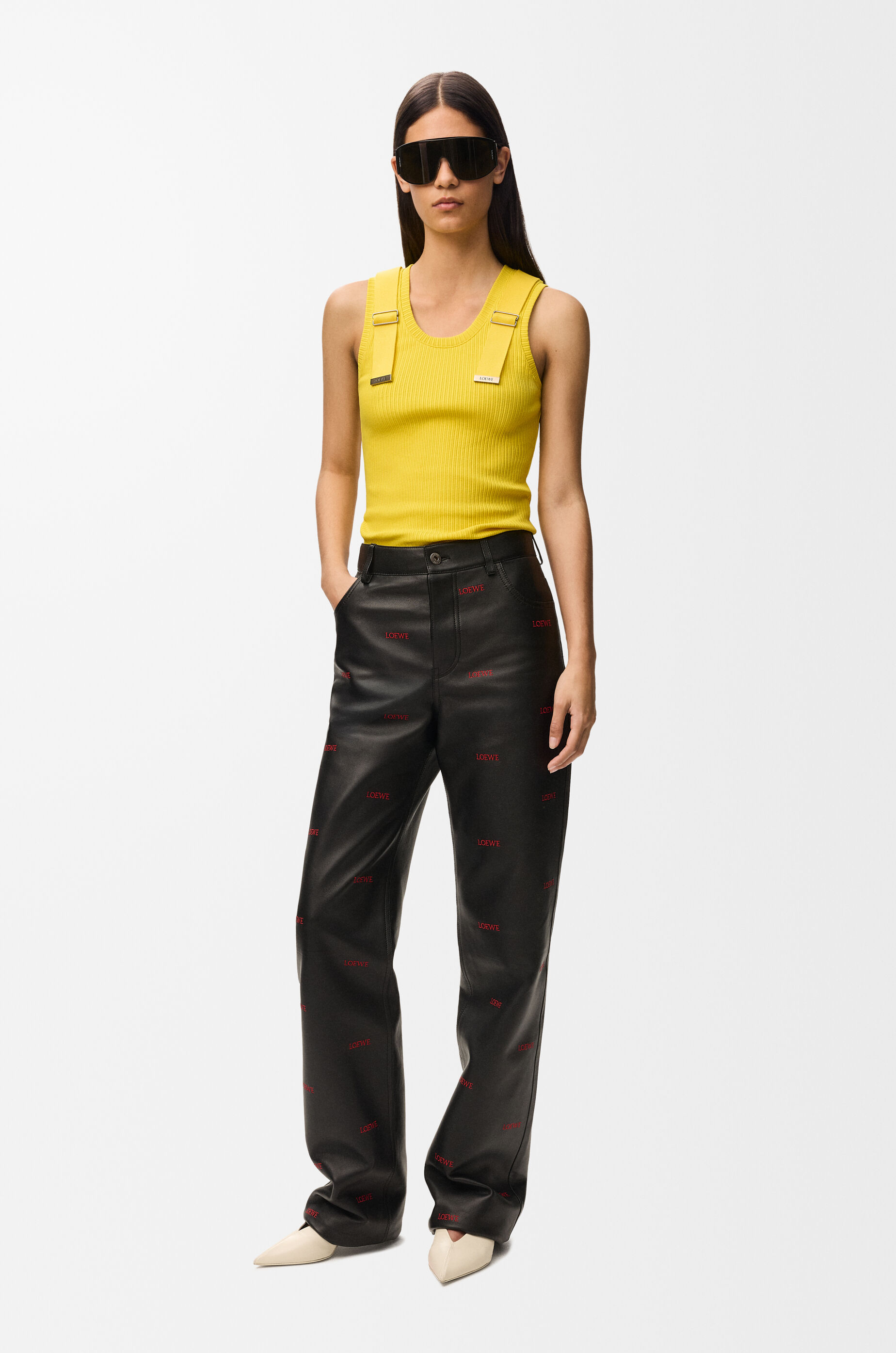 LOEWE Tank top in stretch cotton Yellow
