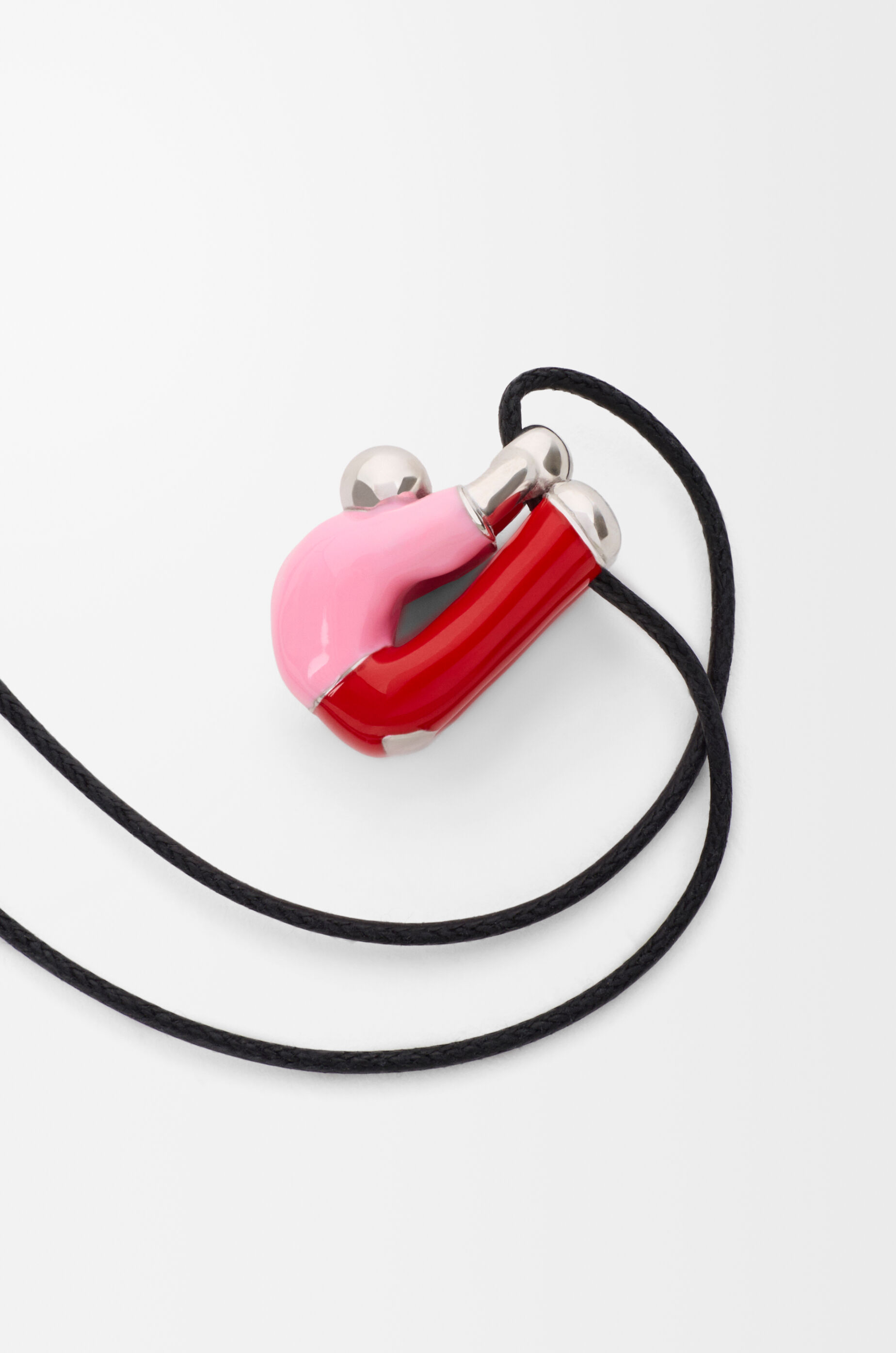 LOEWE Hanging Acrobat necklace in sterling silver and enamel Silver/Red