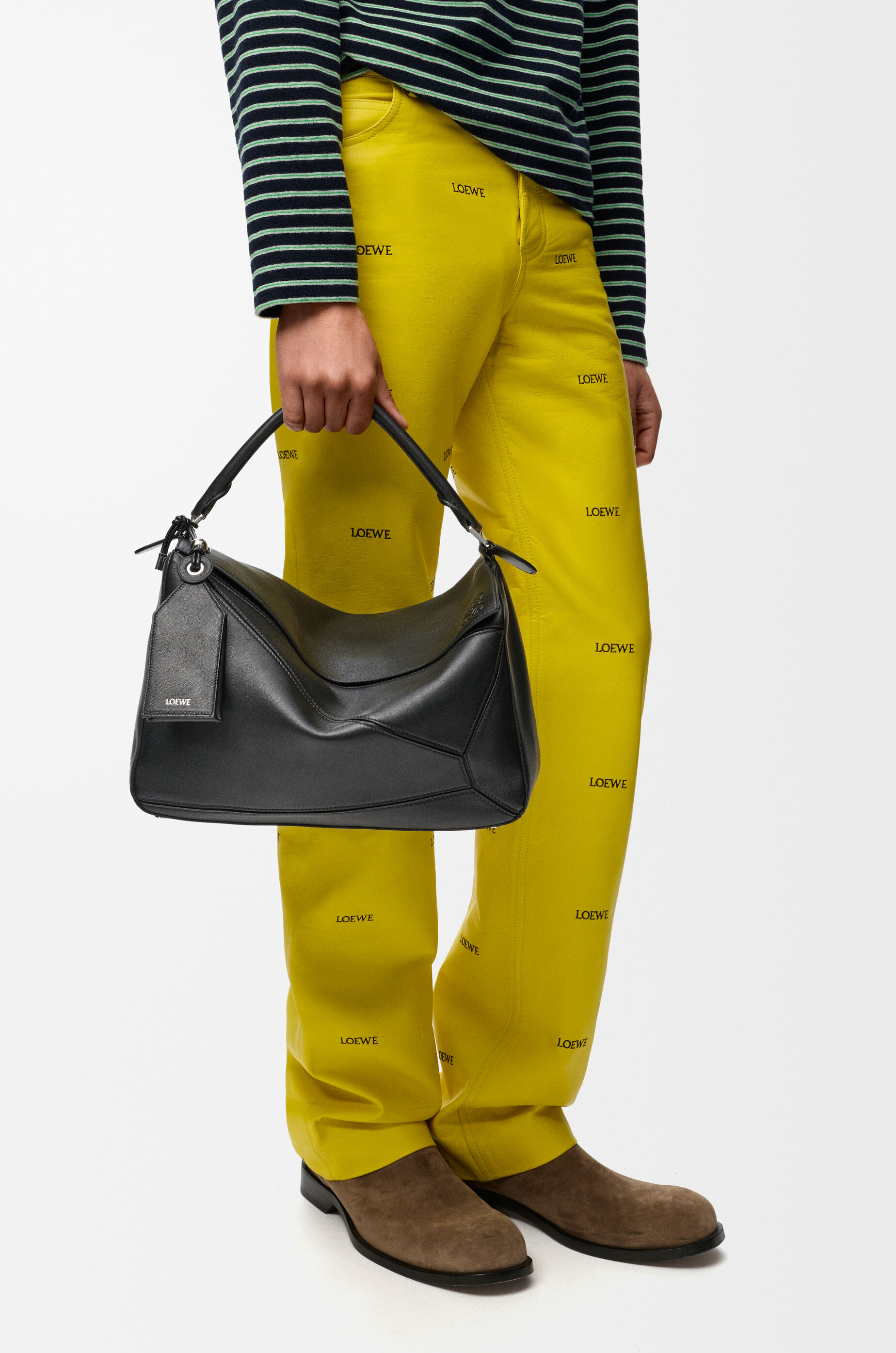 LOEWE Large Featherlight Puzzle bag in nappa lambskin Black