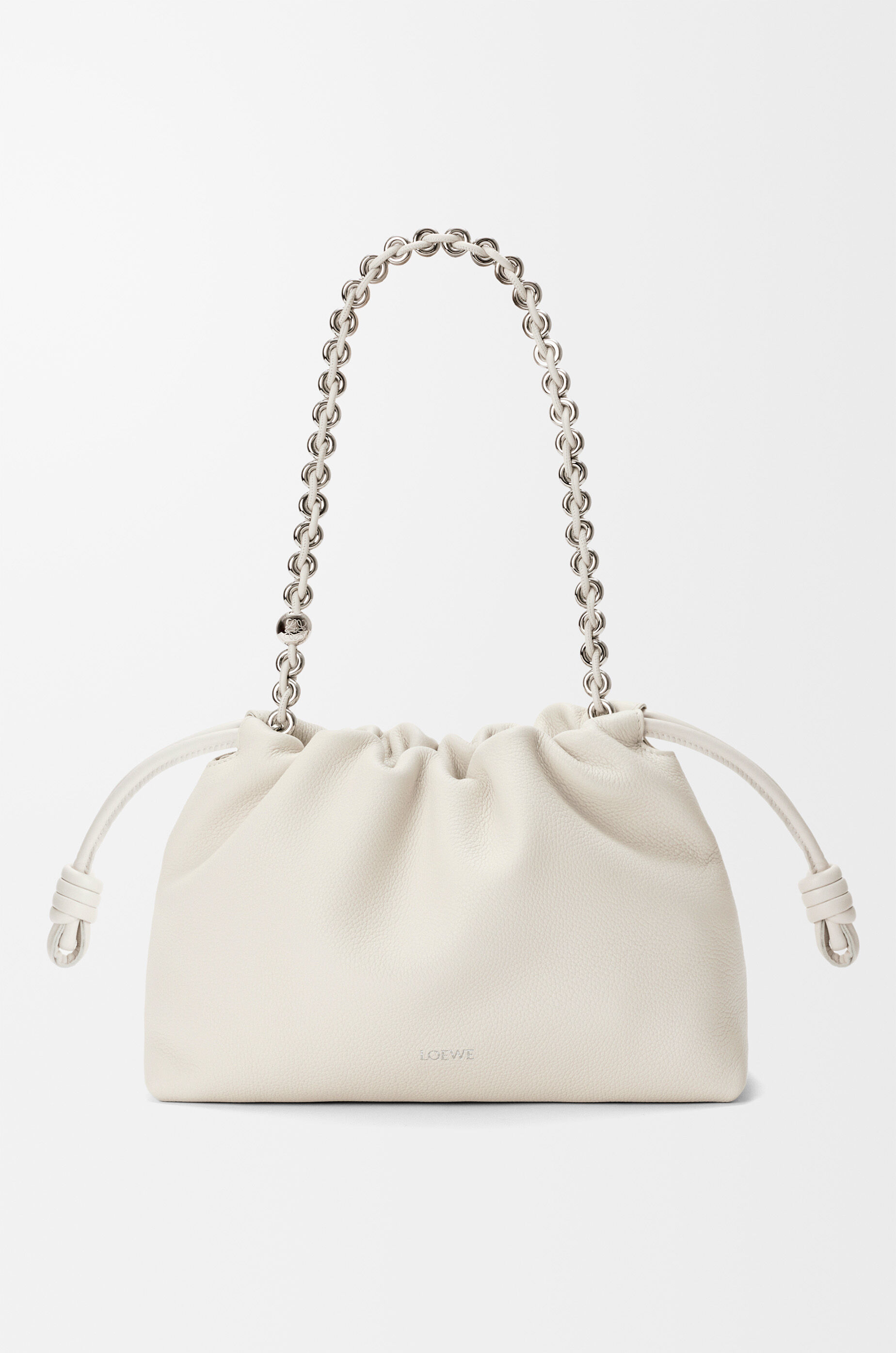 LOEWE Medium Flamenco purse in fine grained calfskin Soft White