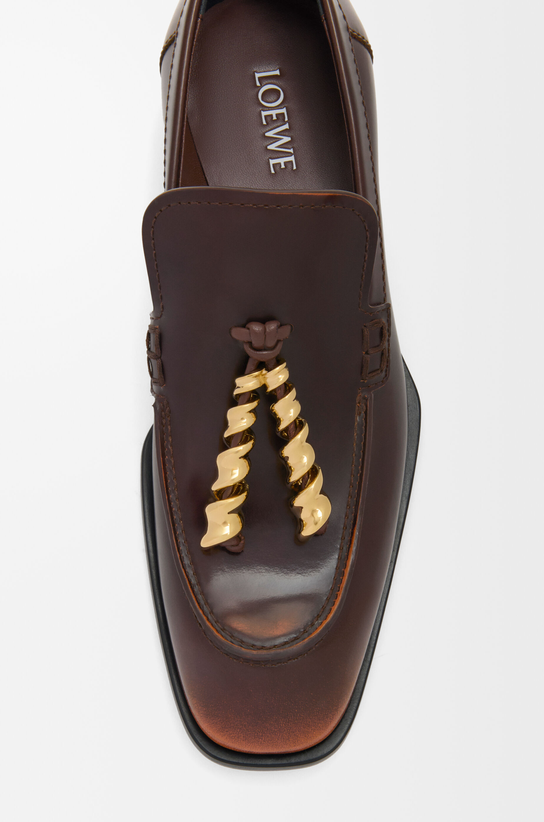 LOEWE Edge loafer in brushed-off calfskin Brown