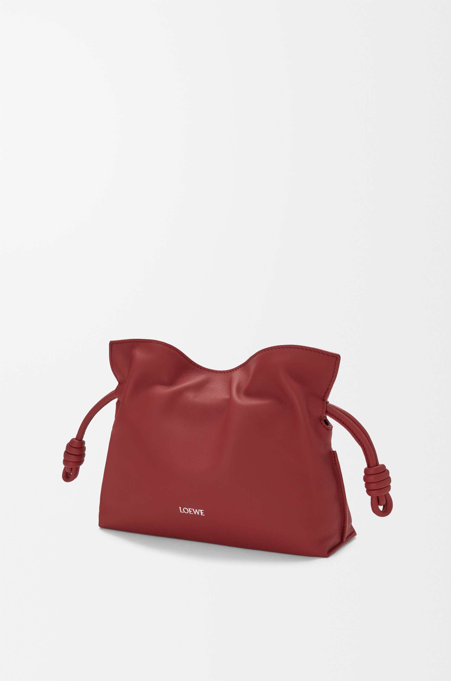 LOEWE Mini Flamenco clutch in nappa calfskin Burnt Red