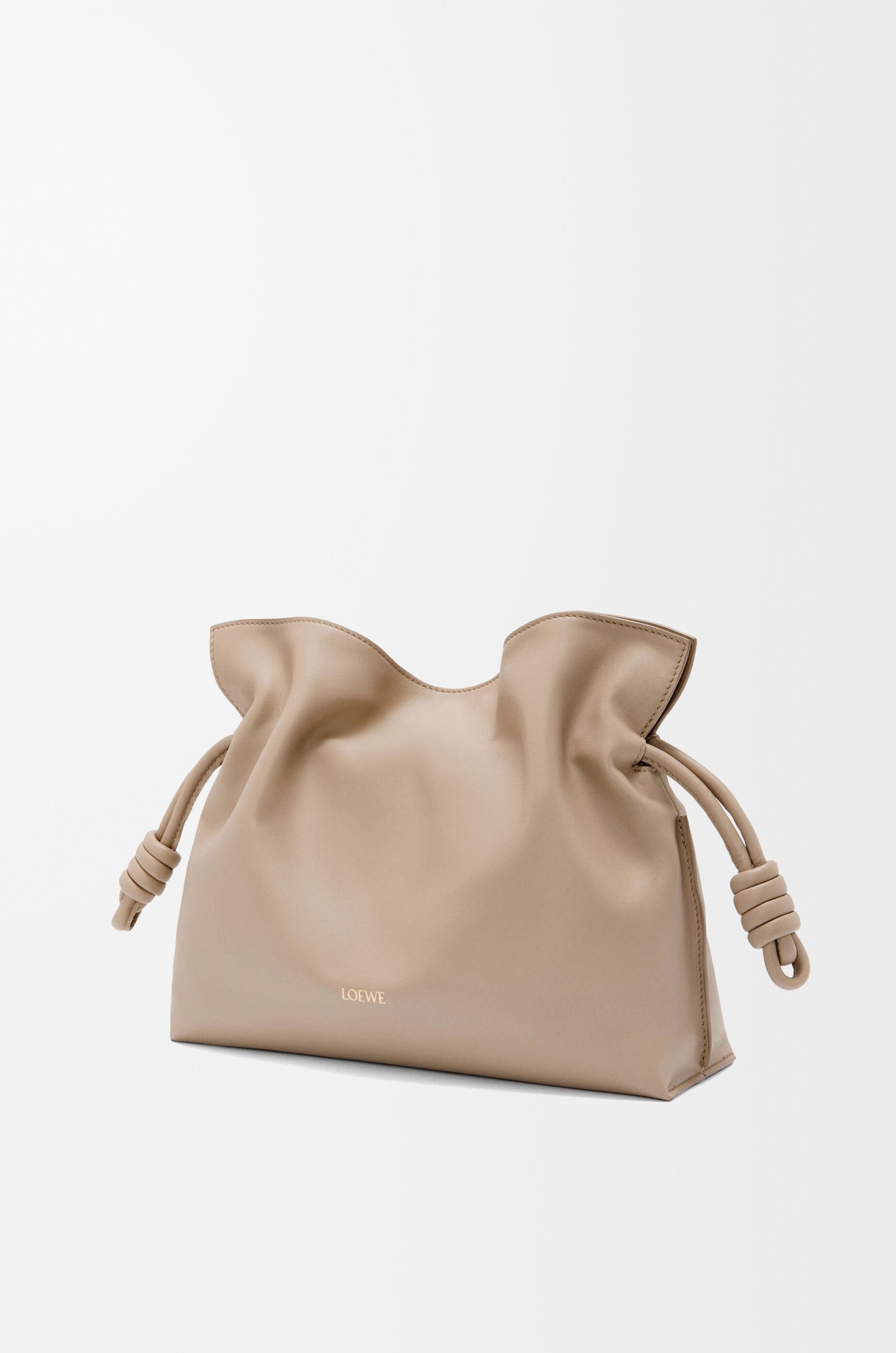 LOEWE Medium Flamenco clutch in nappa calfskin Sand