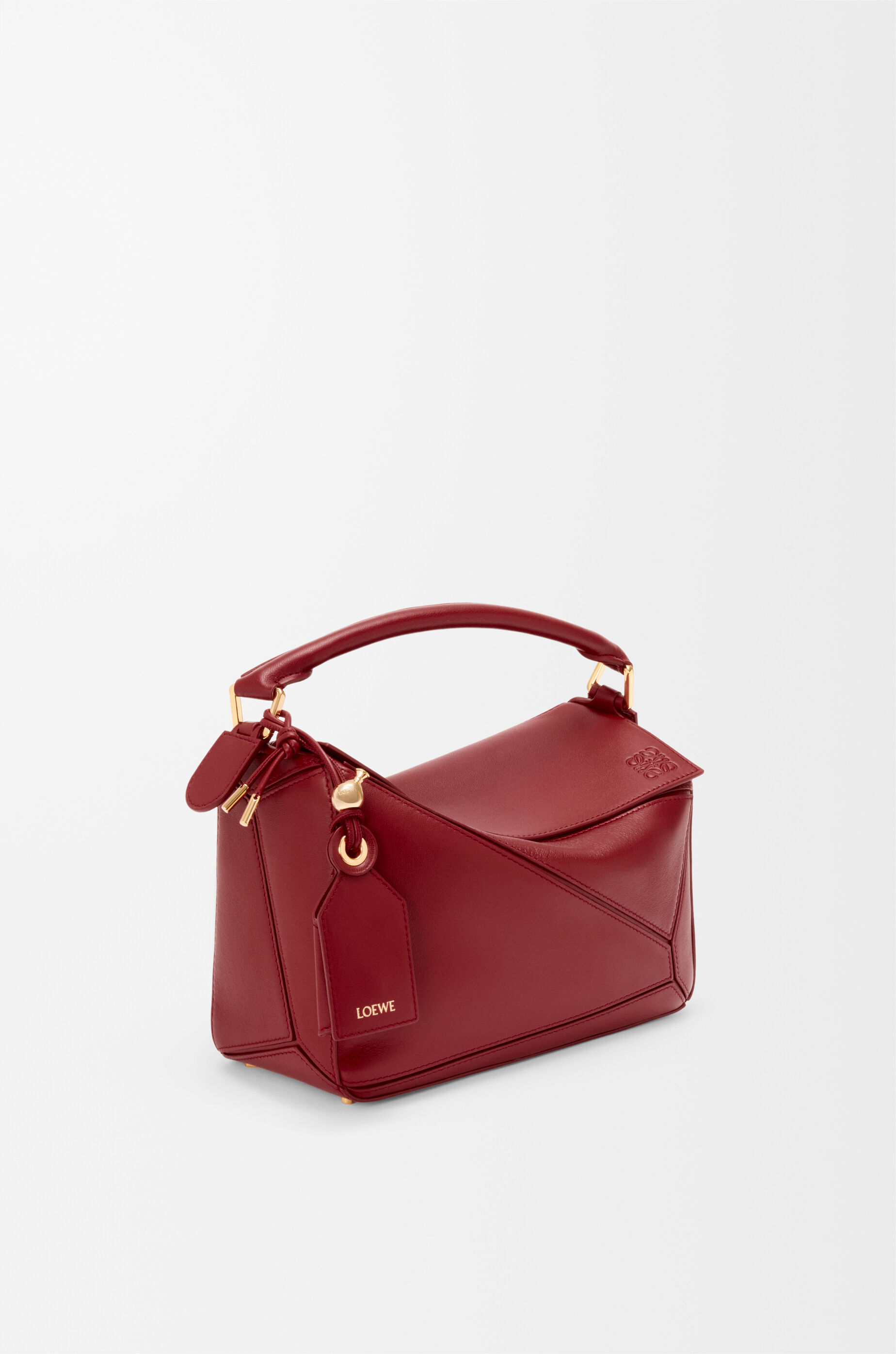 LOEWE Small Featherlight Puzzle bag in nappa lambskin Burnt Red