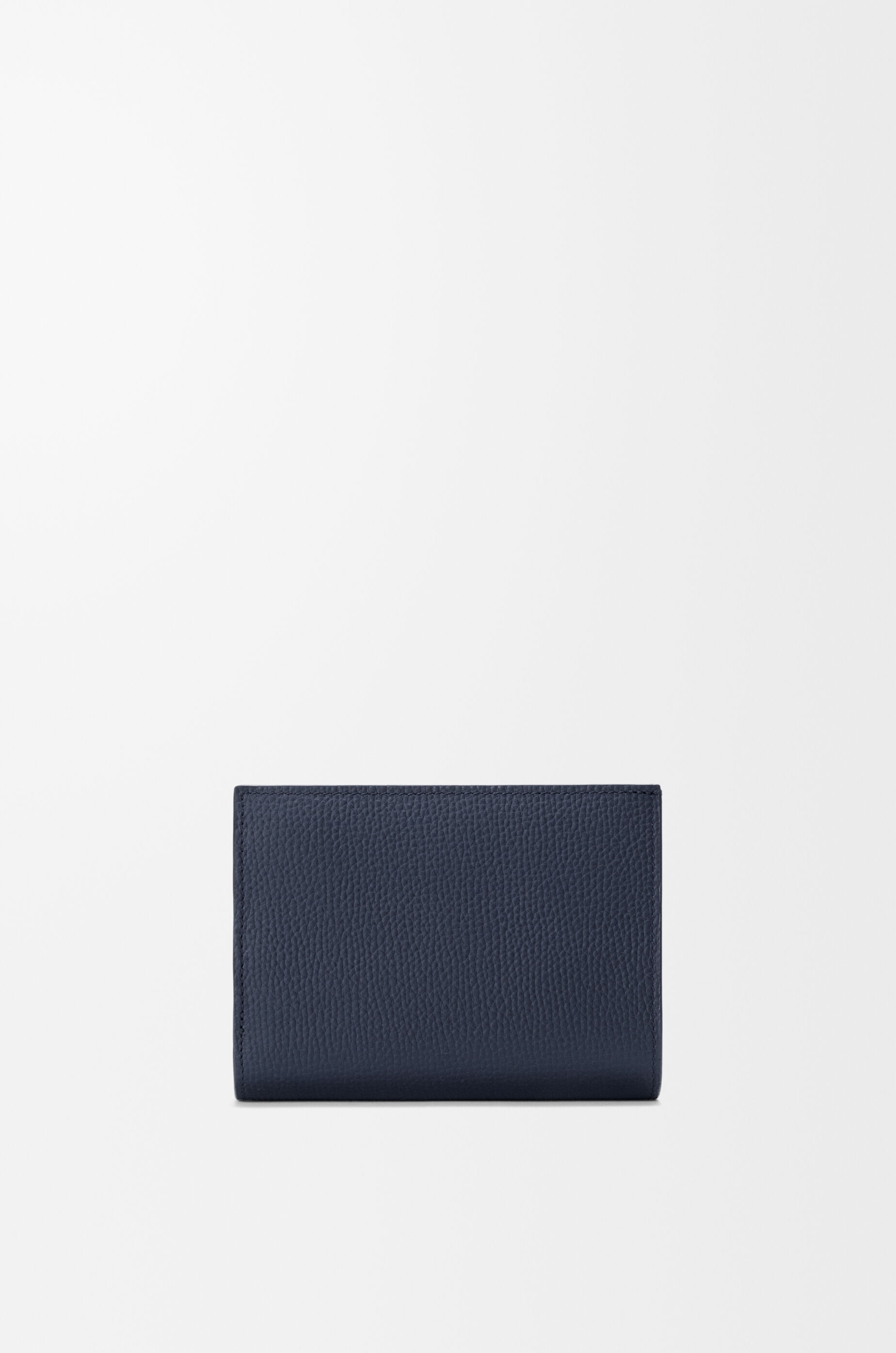 LOEWE Anagram compact wallet in pebble grained calfskin Deep Navy