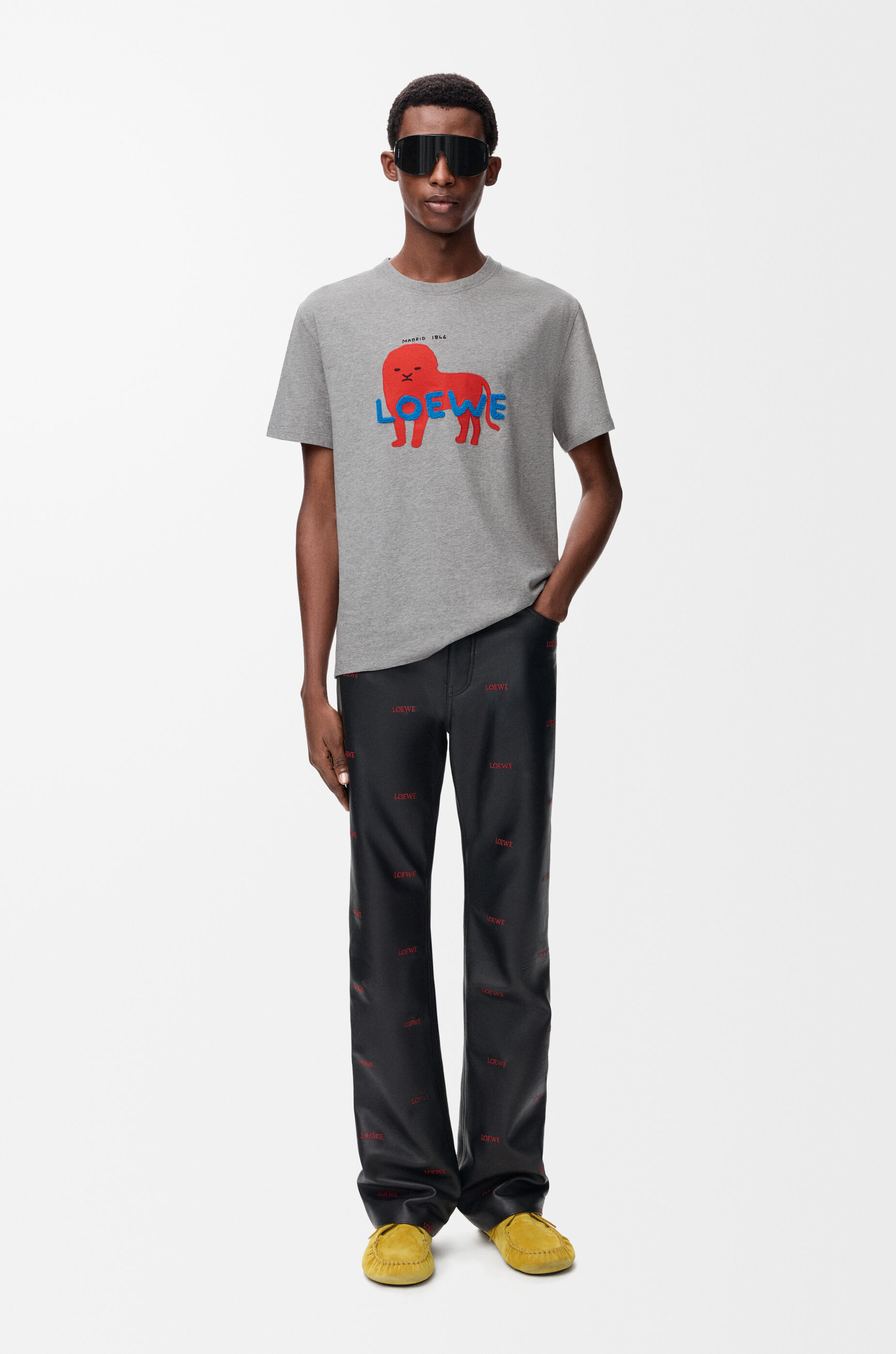 LOEWE Relaxed fit T-shirt in cotton Grey Melange