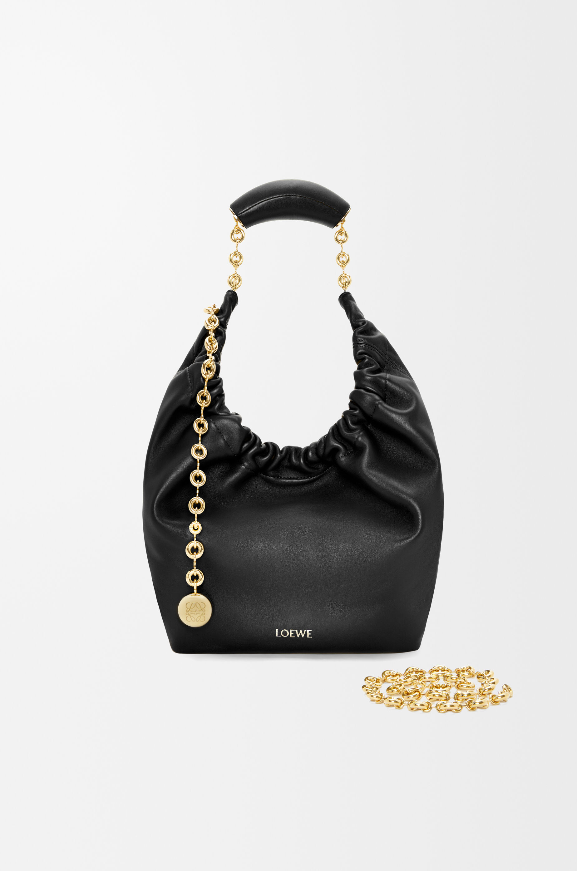 LOEWE Small Squeeze bag in mellow nappa lambskin Black