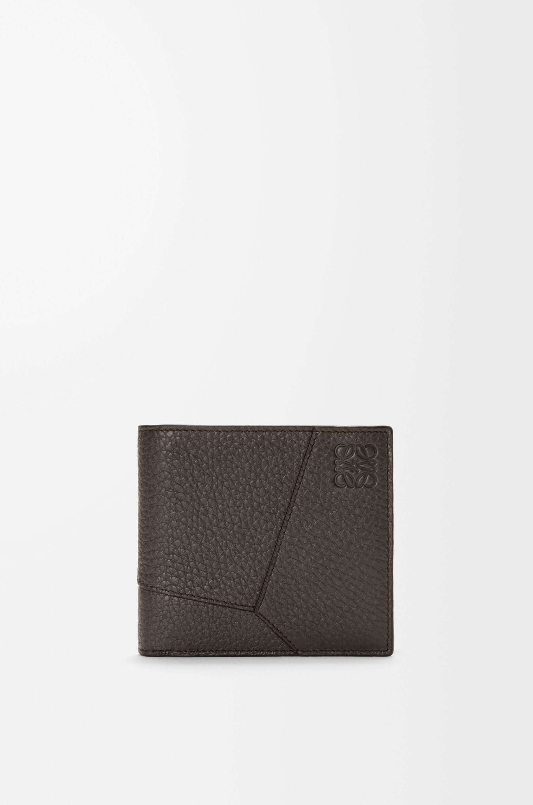 LOEWE Puzzle bifold coin wallet in supple grained calfskin Dark Grey