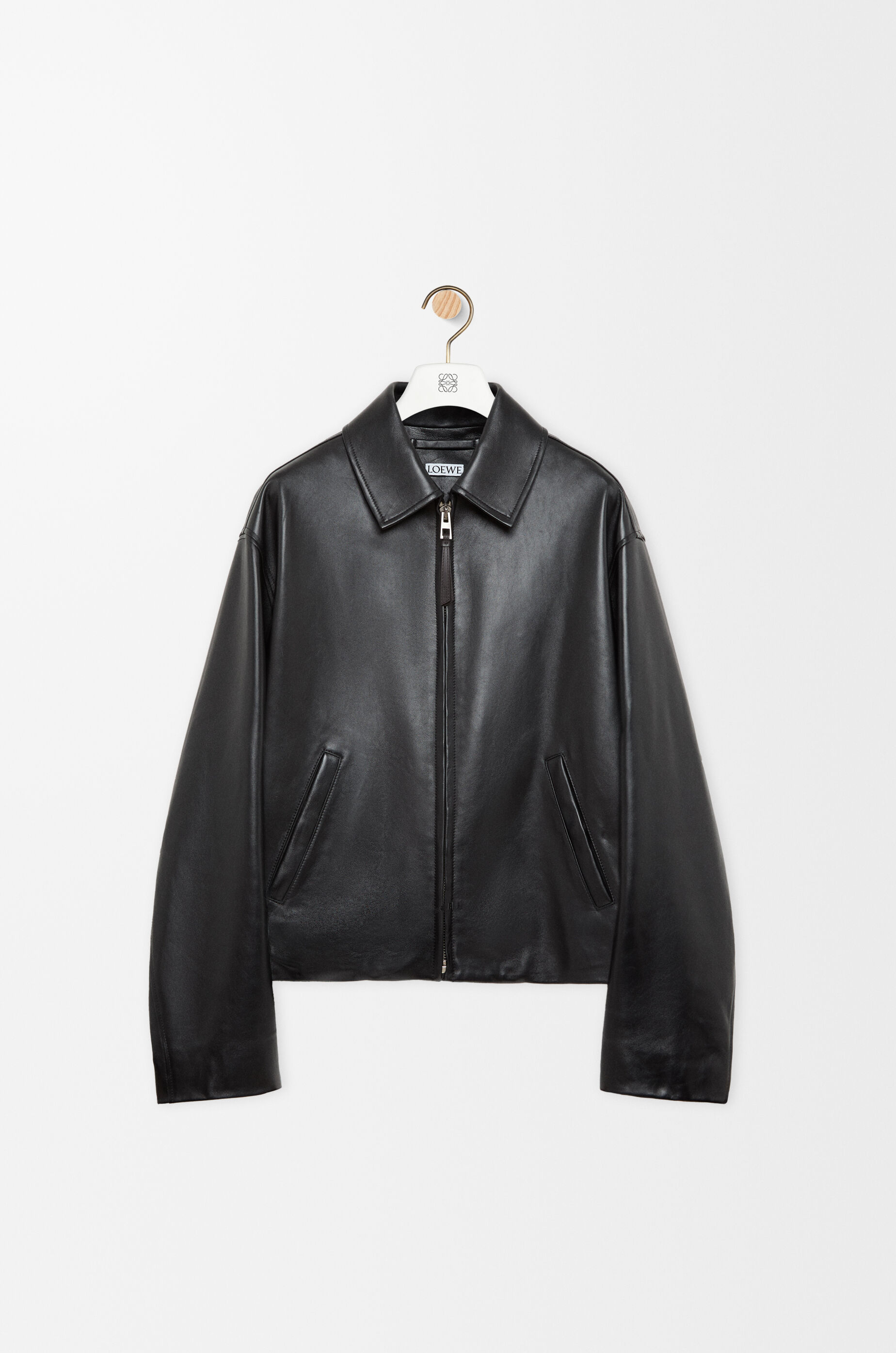 LOEWE Zip-up jacket in nappa lambskin Black