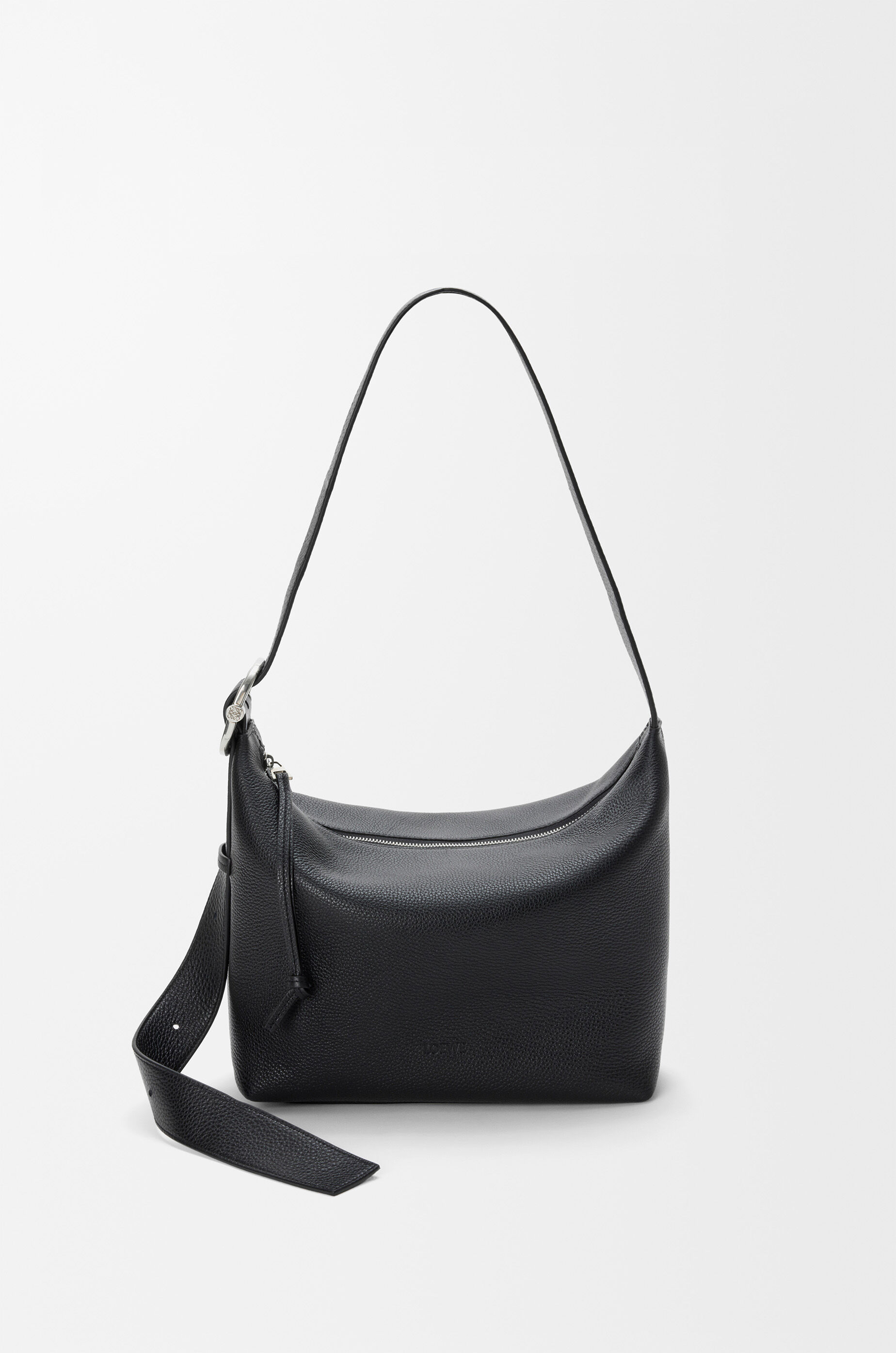 LOEWE Medium Loop hobo in supple grained calfskin Black