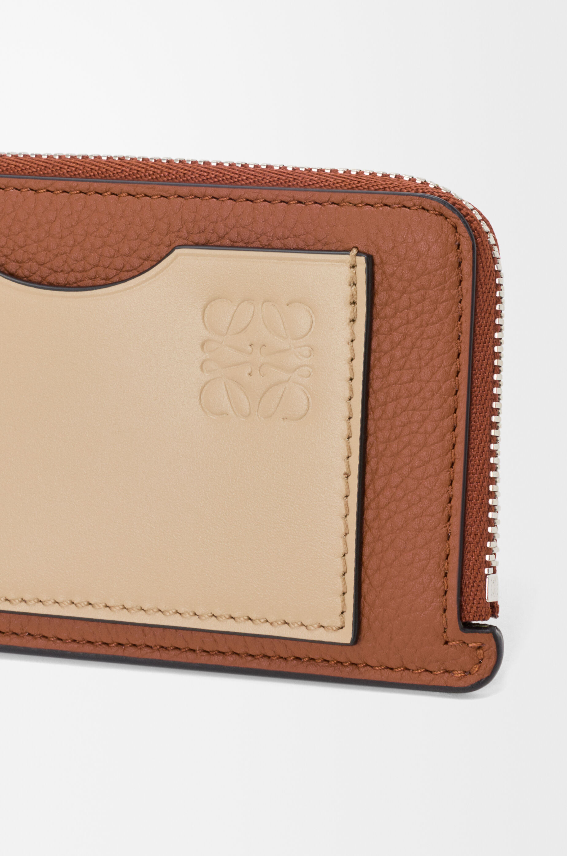 LOEWE Coin cardholder in soft grained calfskin Squirrel/Beige