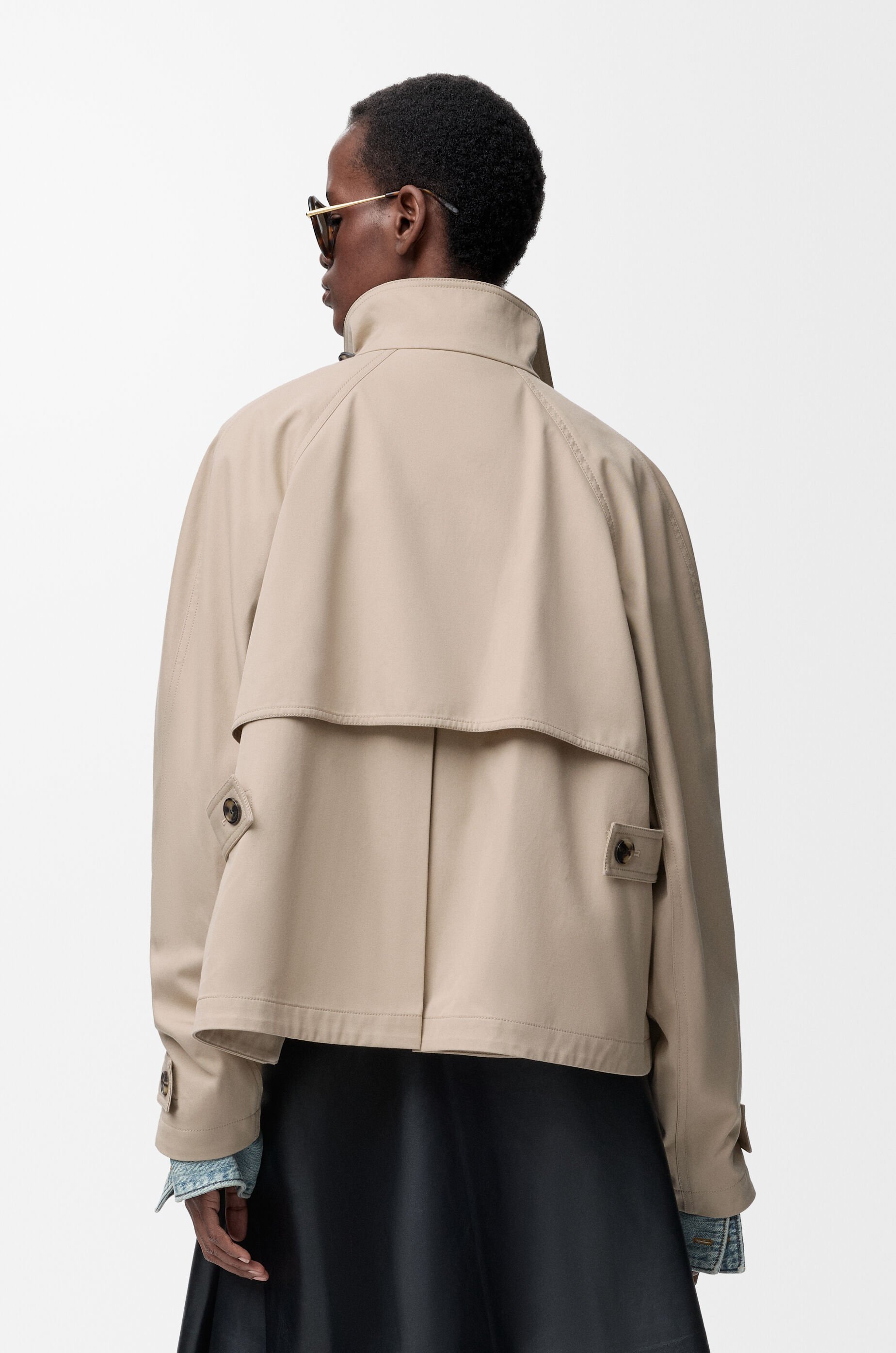 LOEWE Short parka in cotton and silk Beige