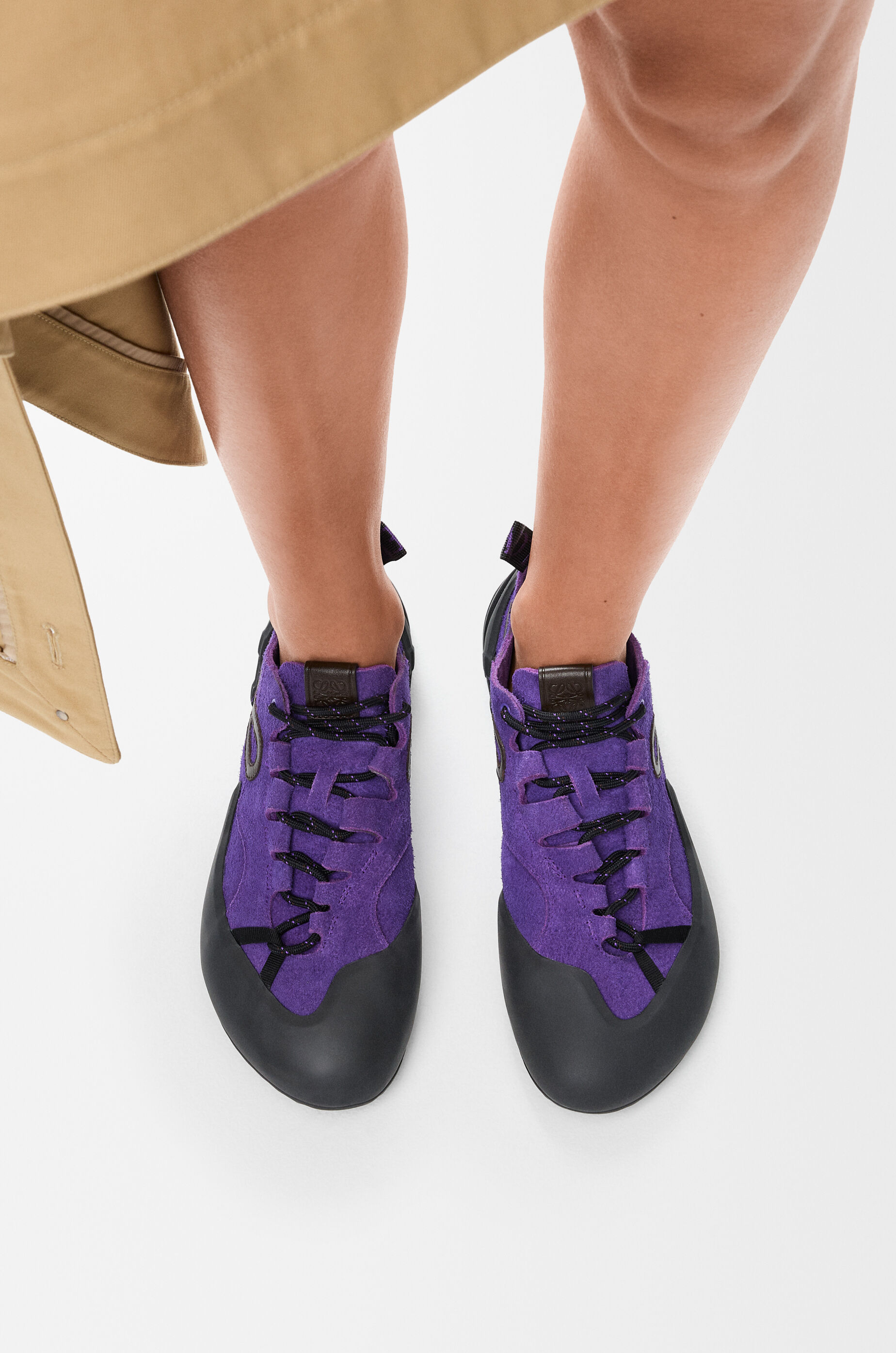 LOEWE Grip sneaker in calfskin suede Purple/Brown