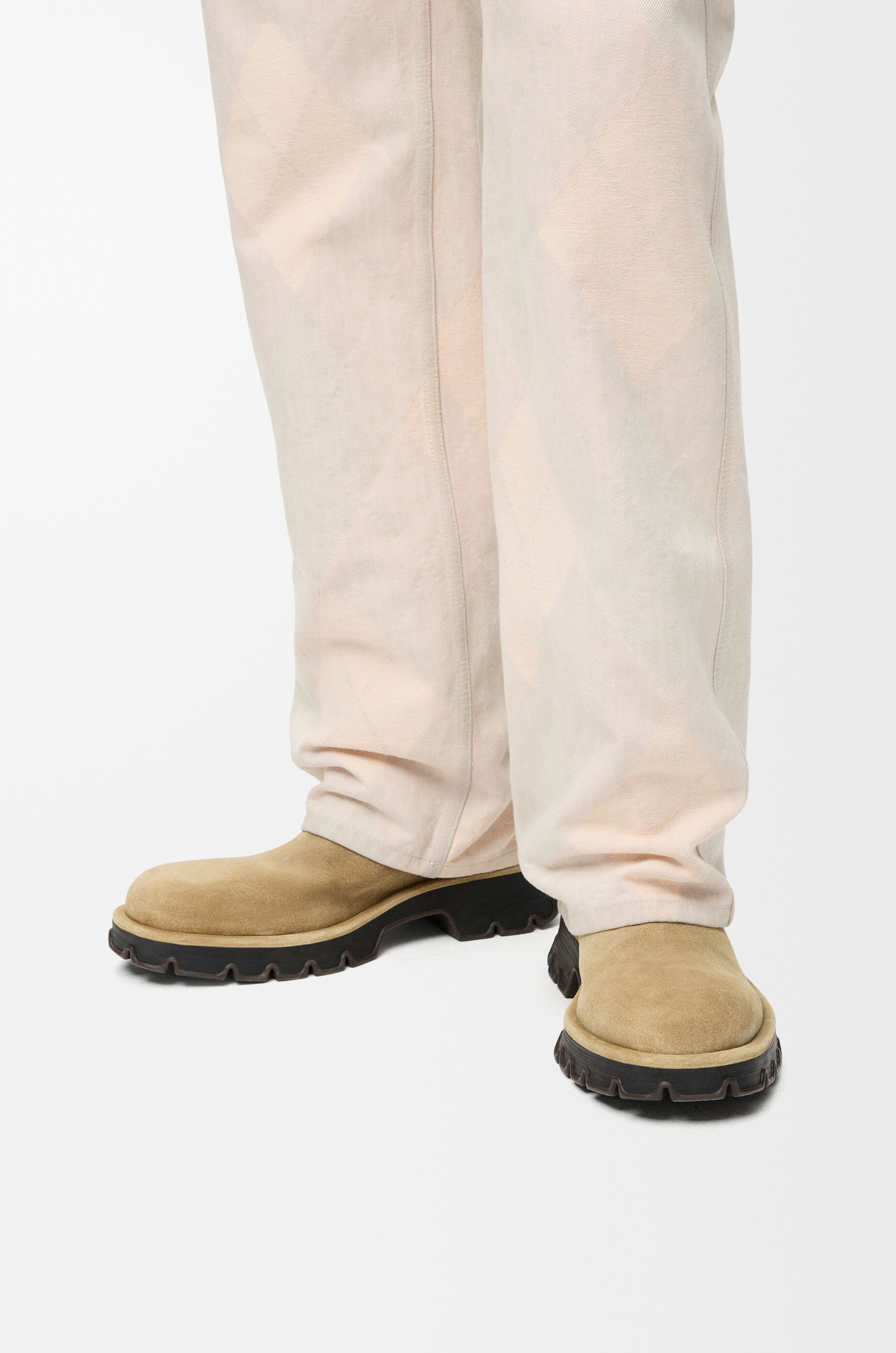LOEWE Bobby boot in waxed split calfskin Sahara