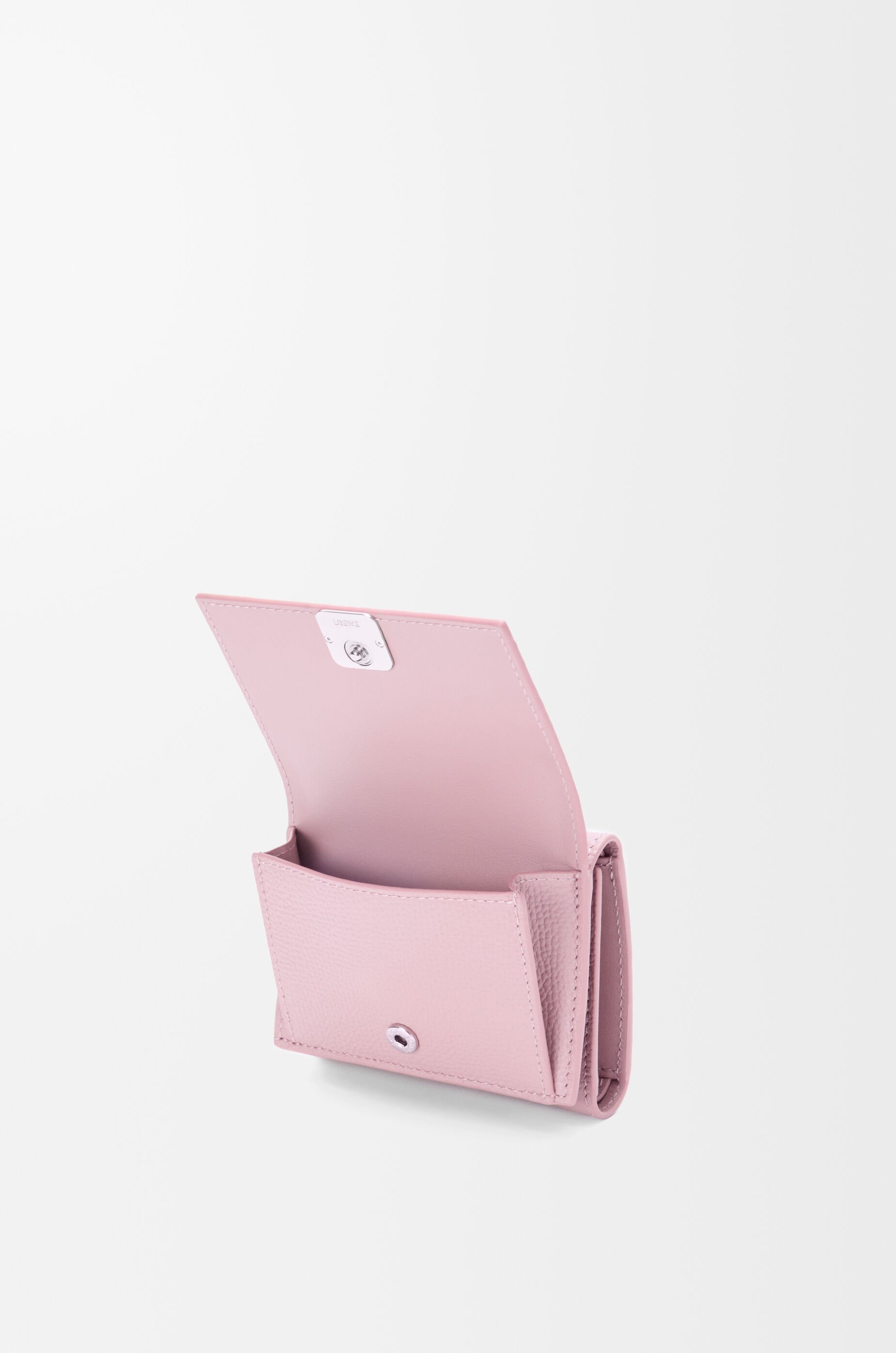 LOEWE Anagram trifold wallet in pebble grained calfskin Blossom