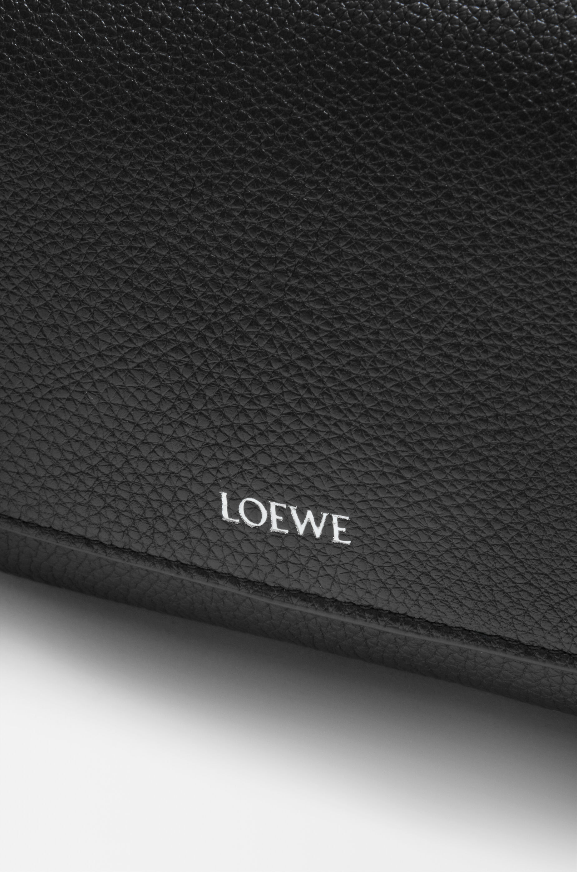 LOEWE Small Pebble messenger bag in supple grained calfskin Black
