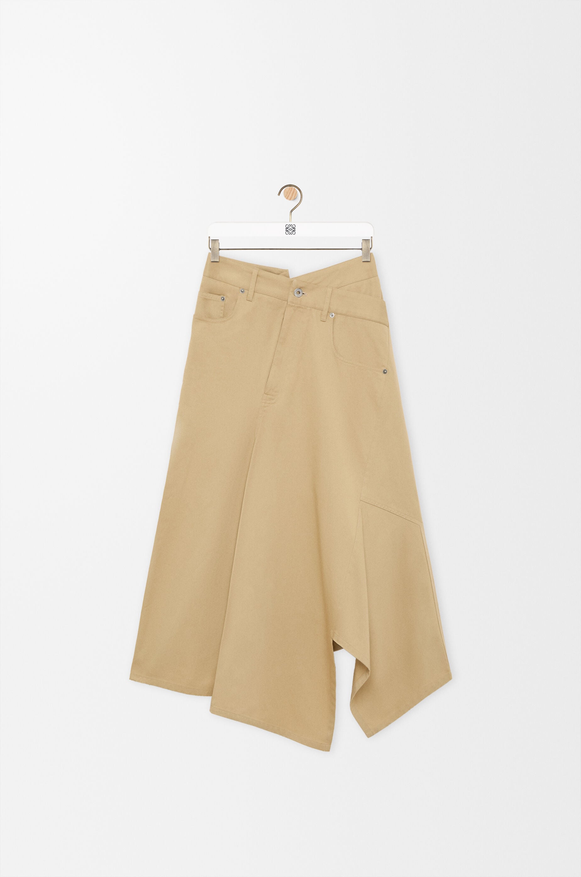 LOEWE Asymmetric skirt in cotton Beige
