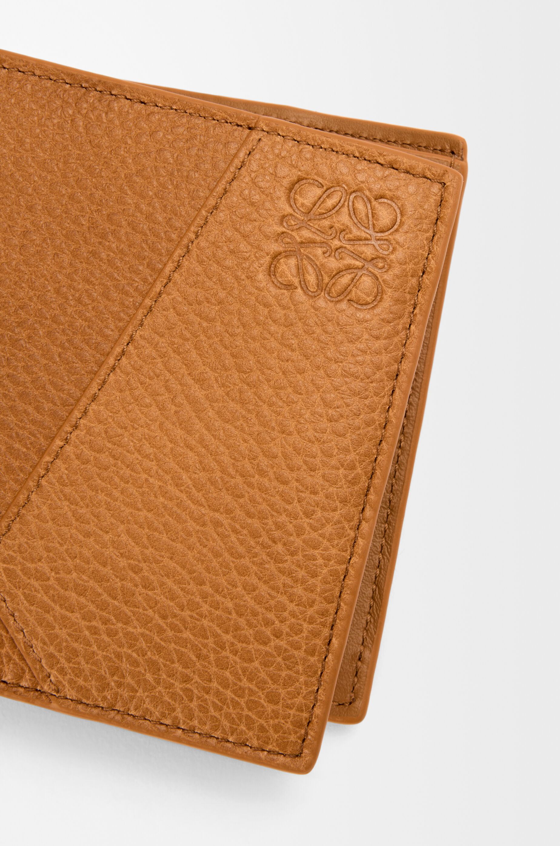 LOEWE Puzzle bifold coin wallet in supple grained calfskin Light Canyon Brown