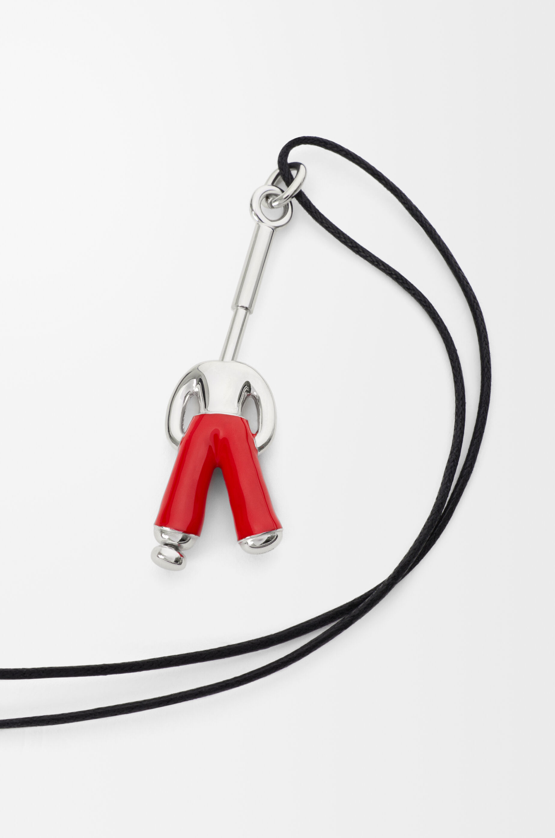 LOEWE Standing Acrobat necklace in sterling silver and enamel Silver/Red