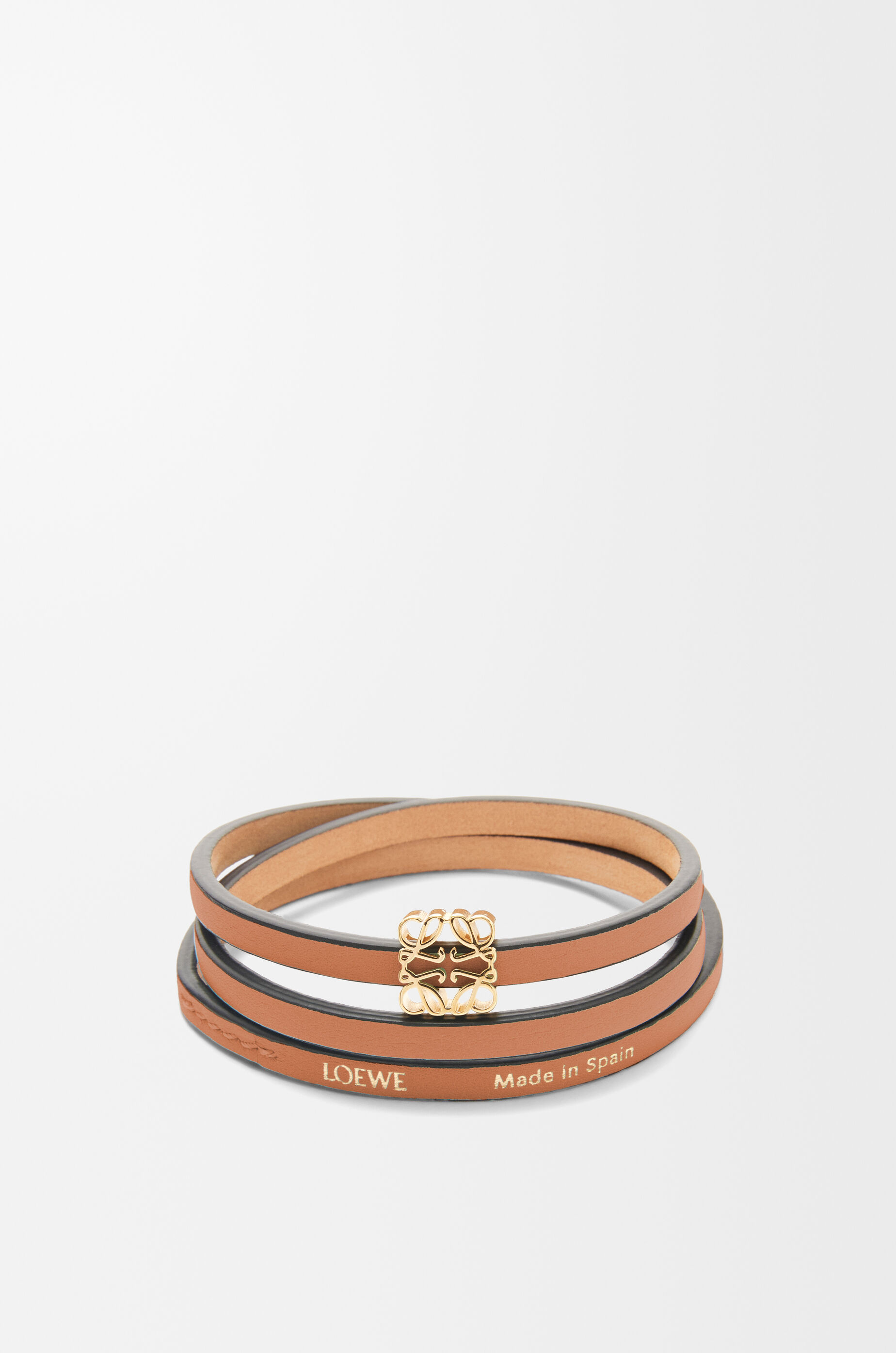 LOEWE Twist bangle in calfskin Tan