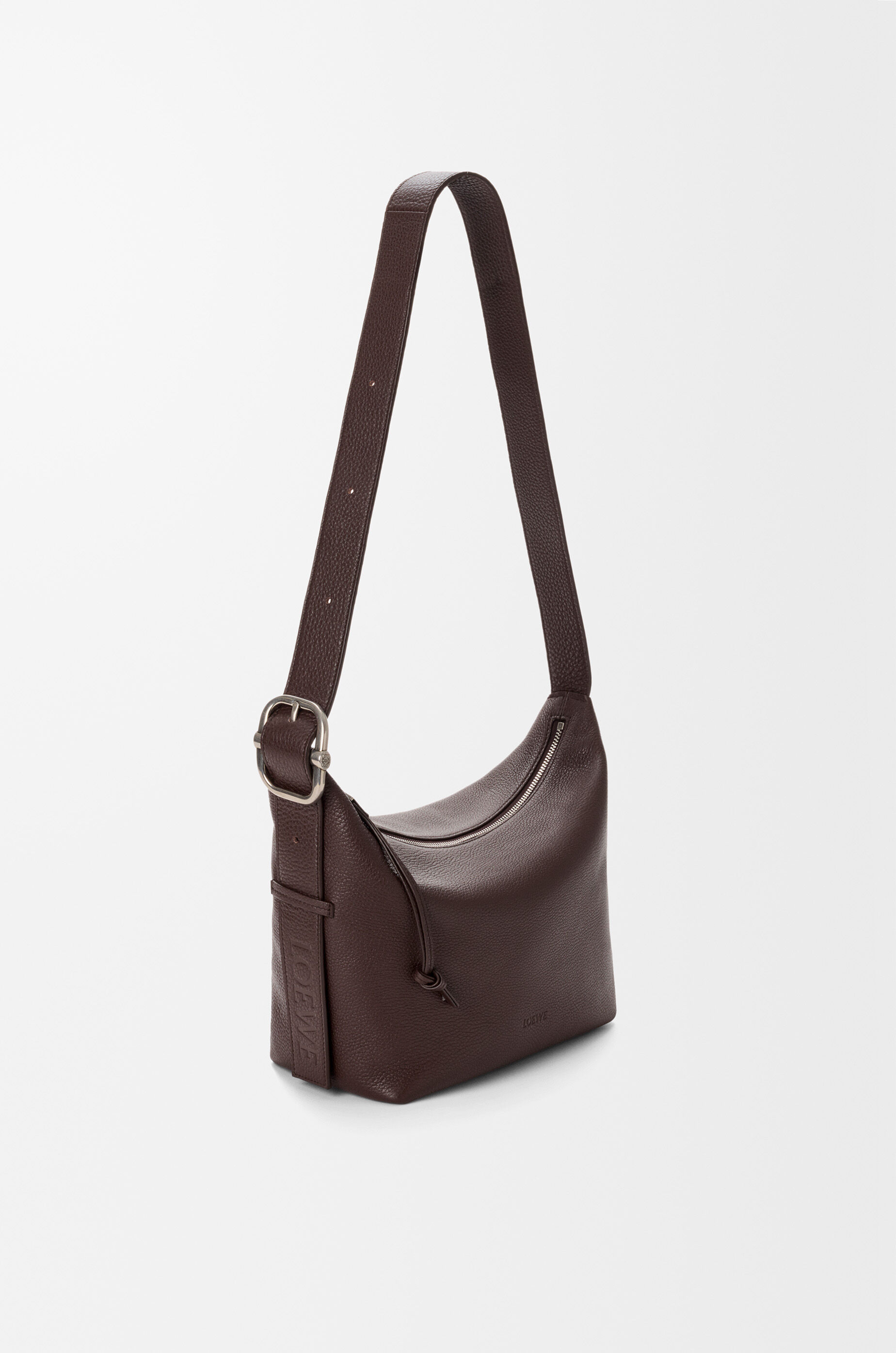 LOEWE Medium Loop hobo in supple grained calfskin Chocolate