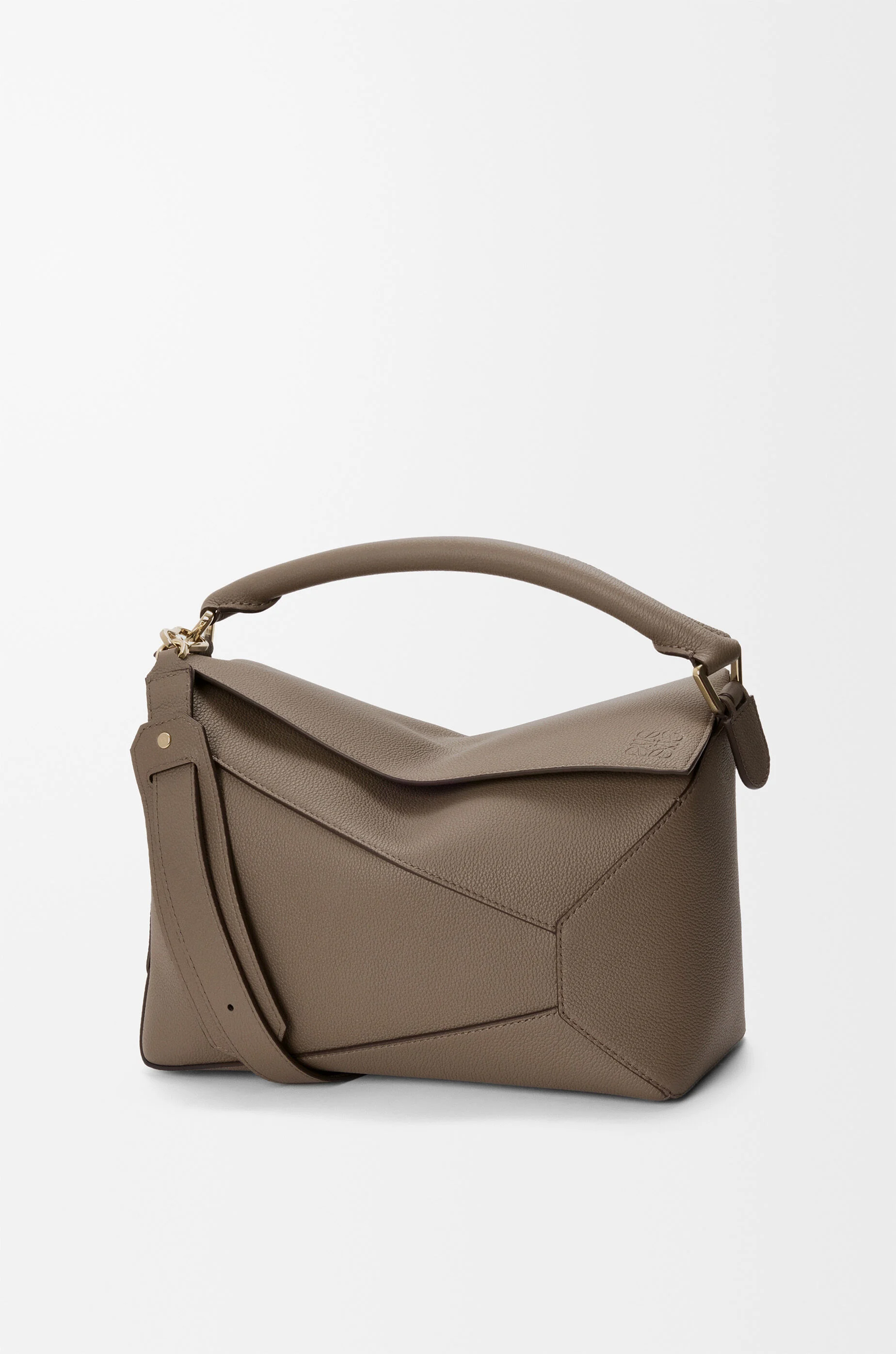 LOEWE Medium Puzzle Edge bag in soft grained calfskin Taupe