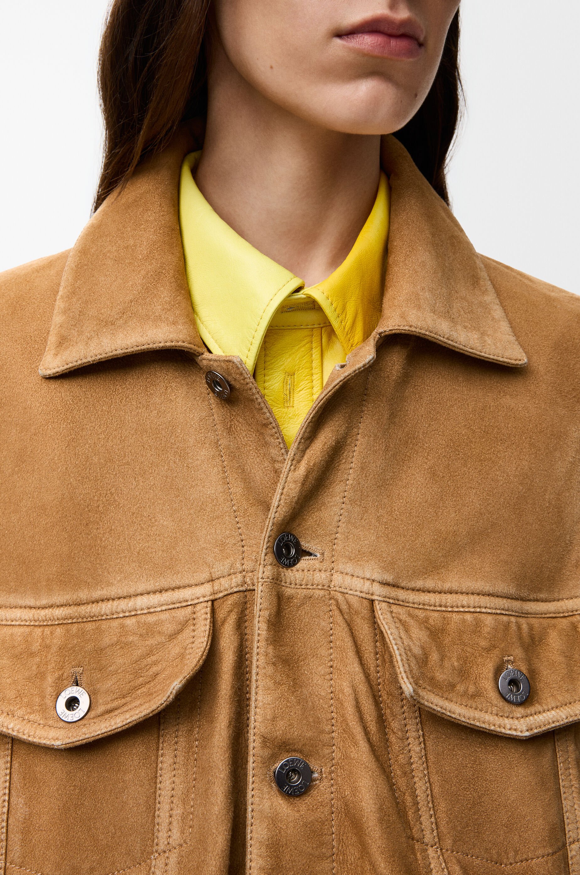 LOEWE Jacket in suede goatskin Camel