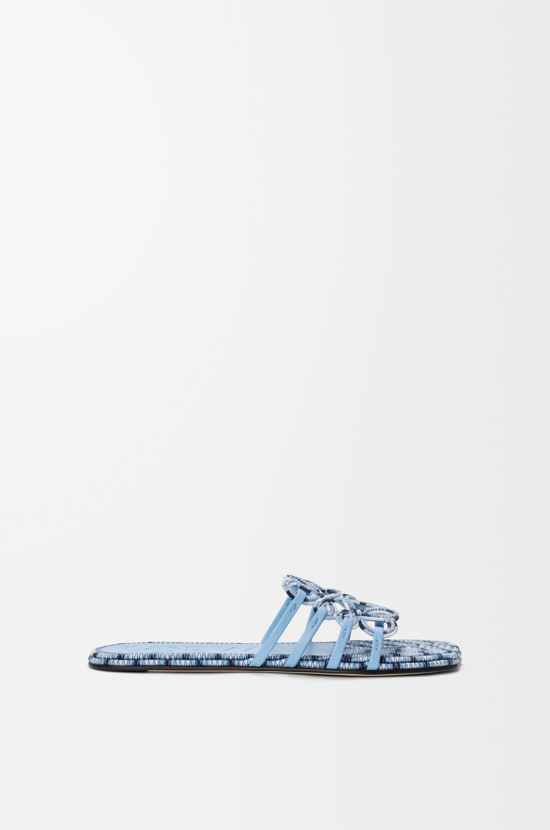LOEWE Petal Anagram slide in embroidered canvas Baby Blue
