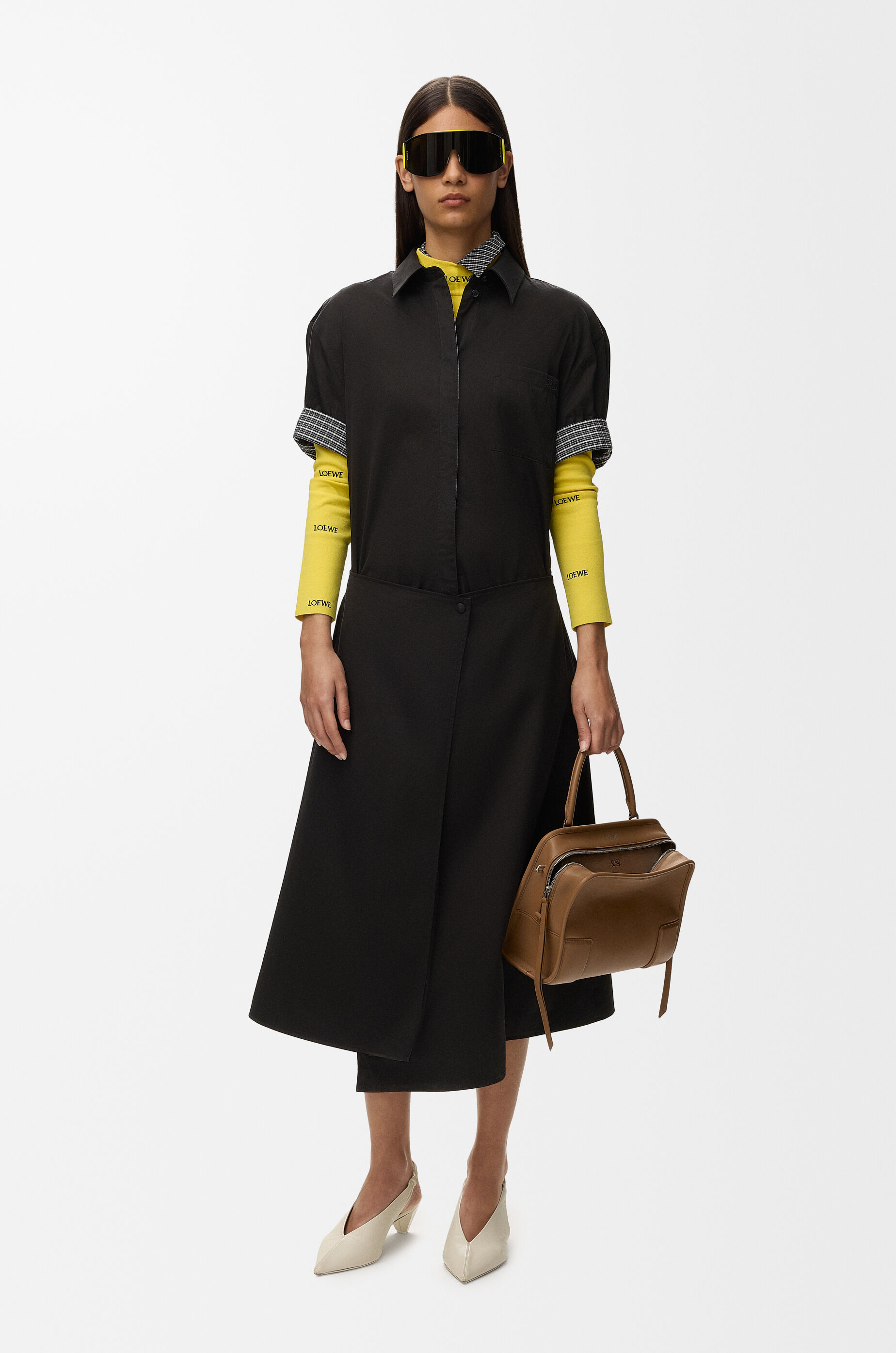 LOEWE Dress in cotton and silk Black