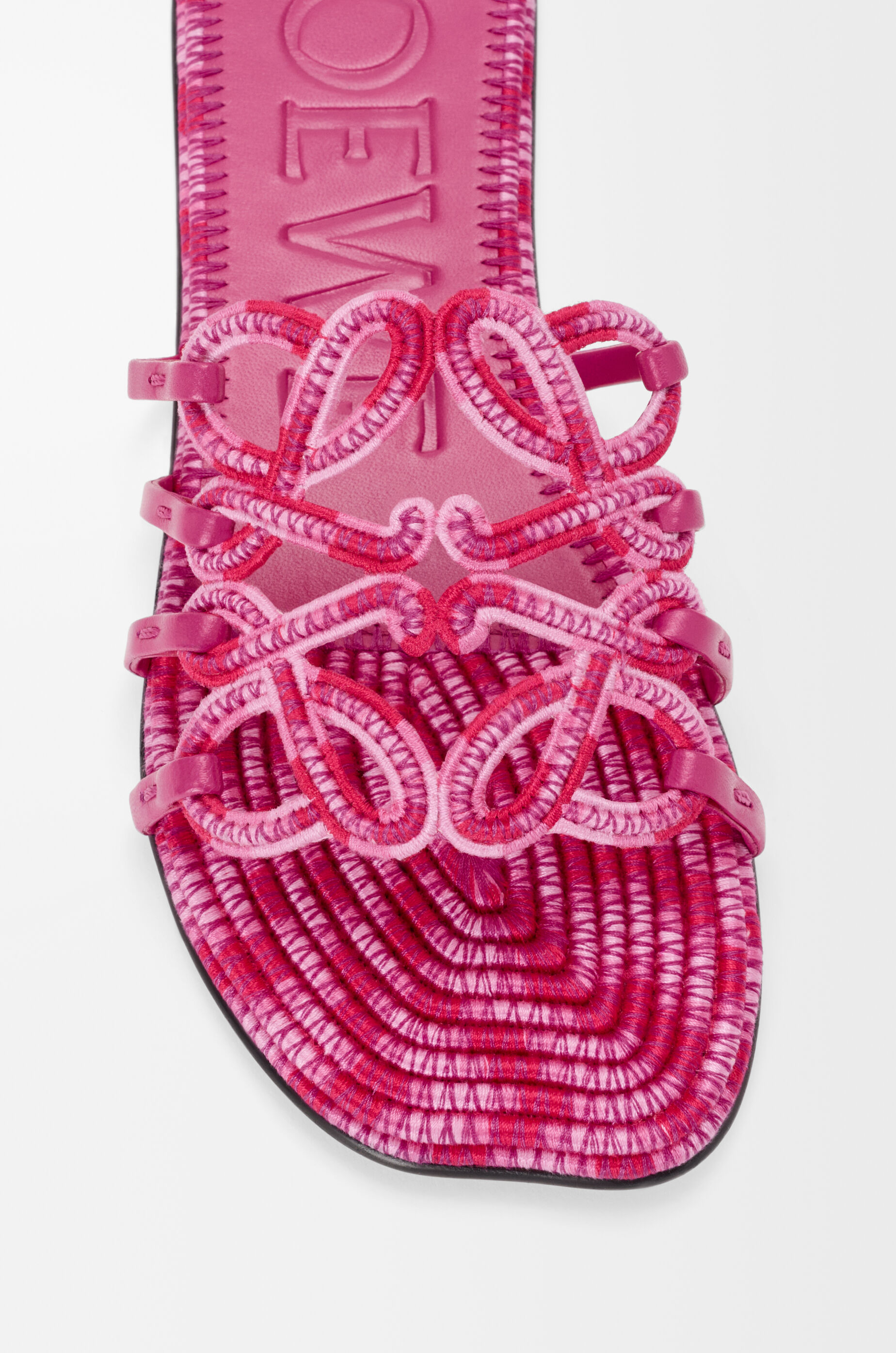 LOEWE Petal Anagram slide in embroidered canvas Orchid