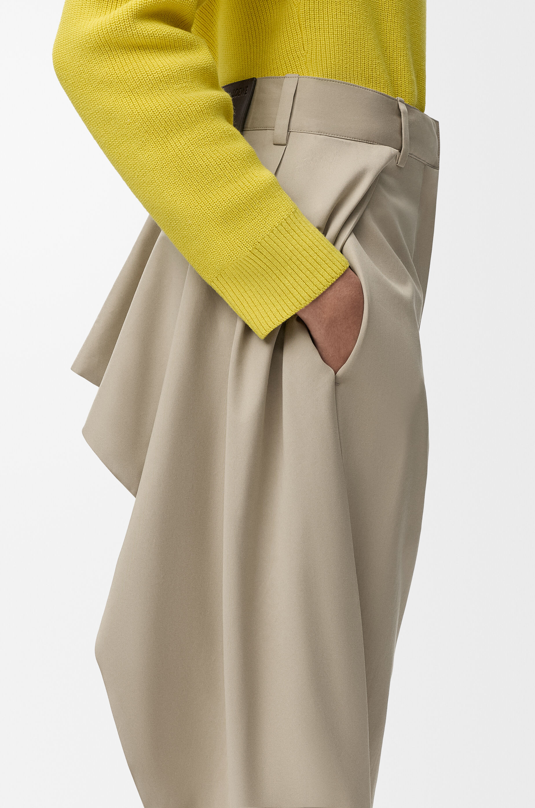 LOEWE Trousers in cotton and silk Beige