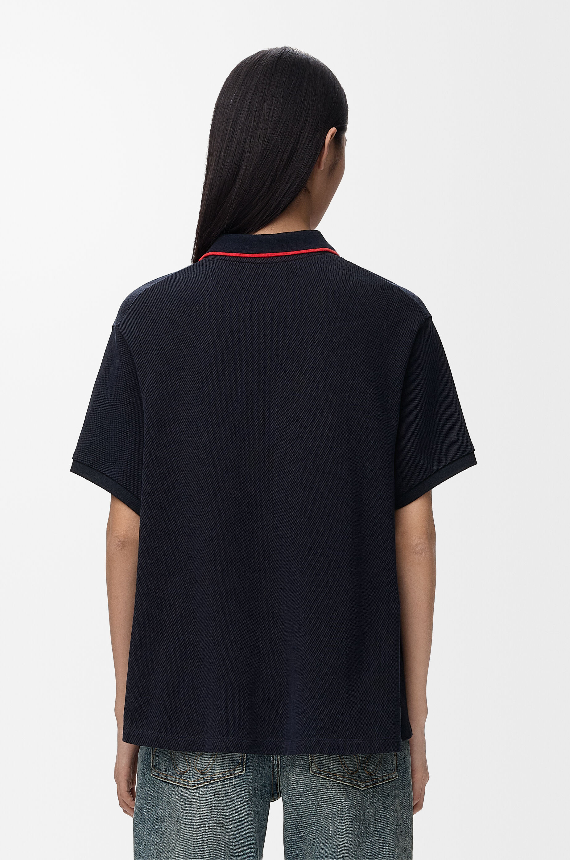 LOEWE Polo in cotton Navy Blue