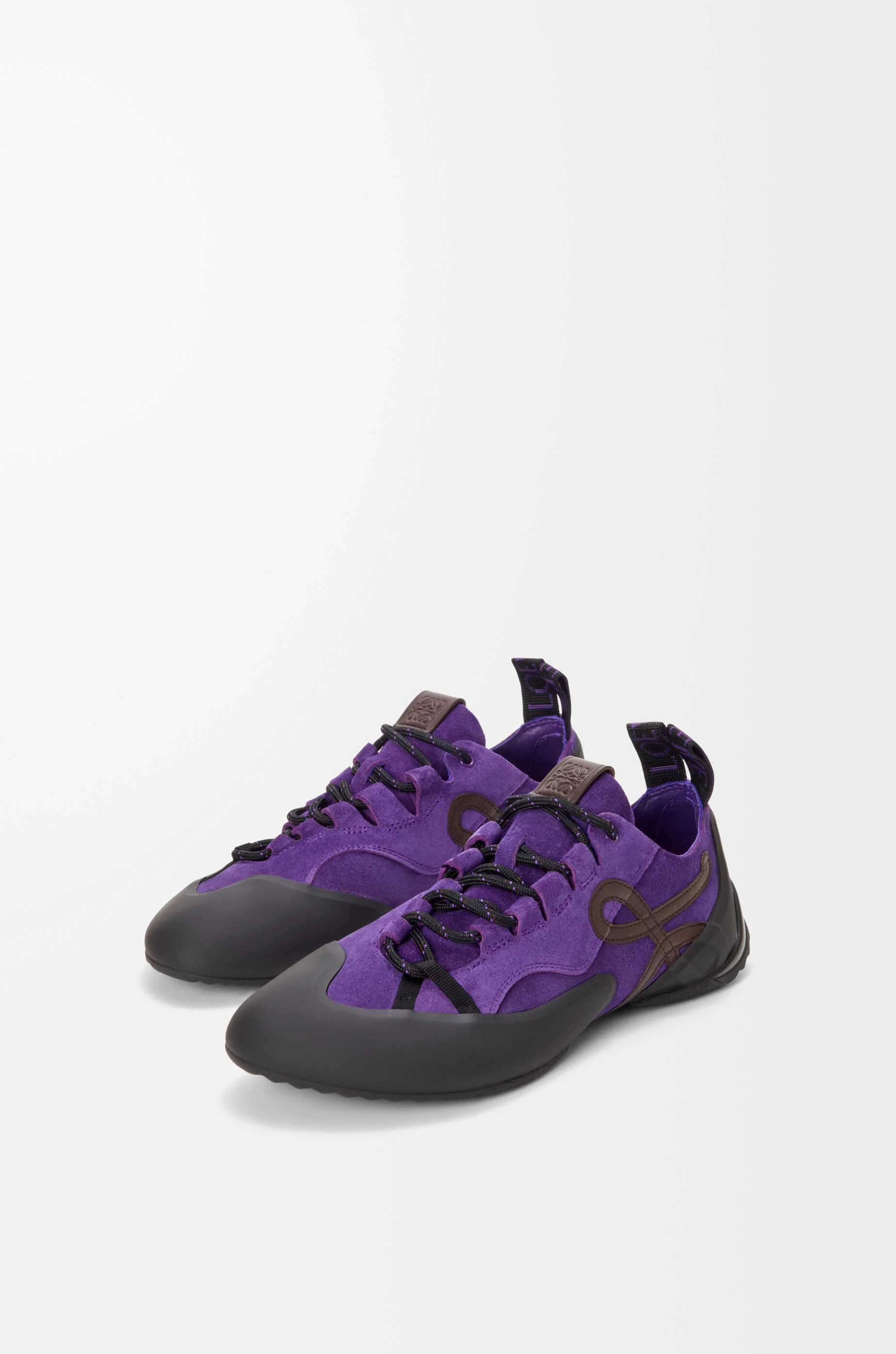 LOEWE Grip sneaker in calfskin suede Purple/Brown