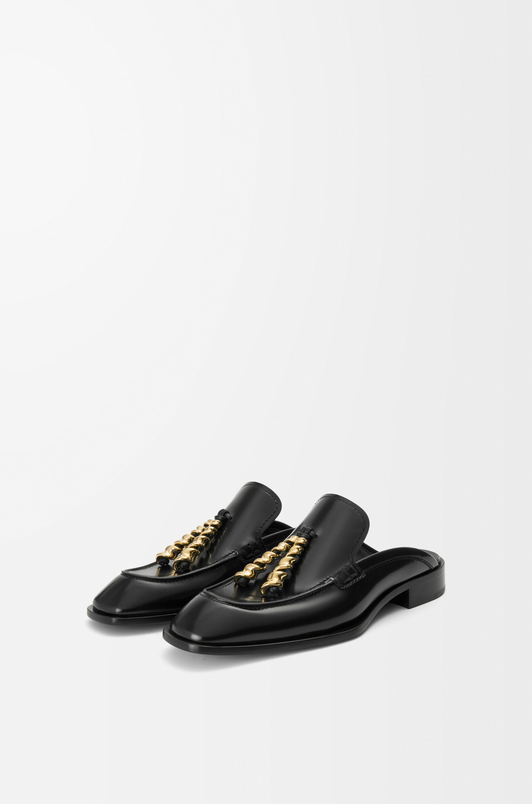 LOEWE Edge loafer mule in brushed calfskin Black