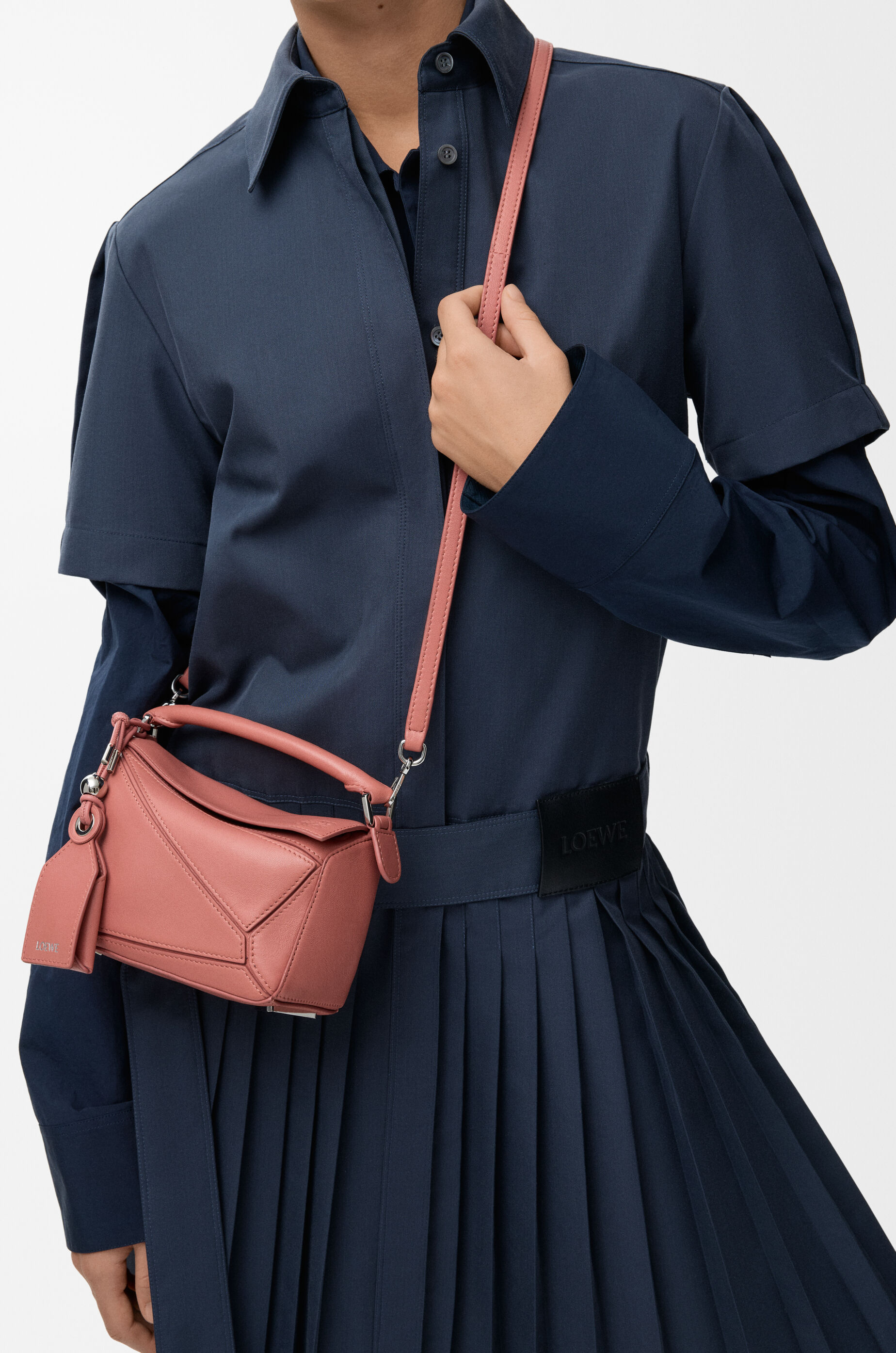 LOEWE Mini Featherlight Puzzle bag in nappa lambskin Blush