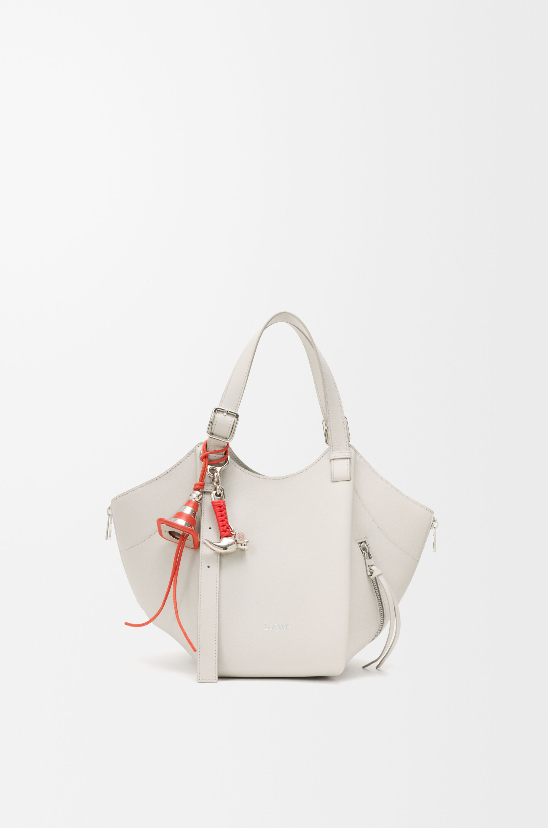 LOEWE Work cone charm in brass and calfskin Red