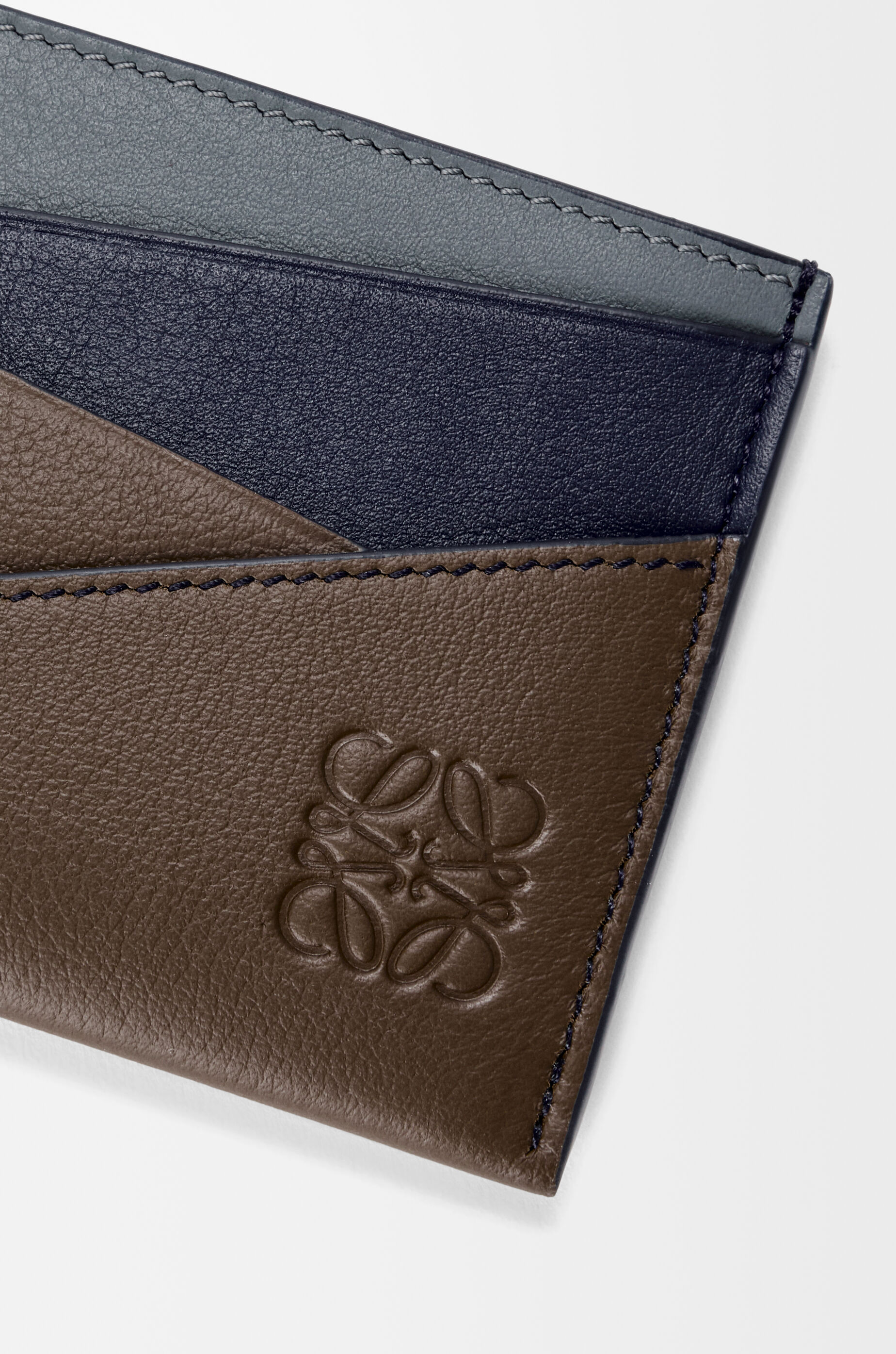 LOEWE Puzzle plain cardholder in classic calfskin Blue Grey/Navy