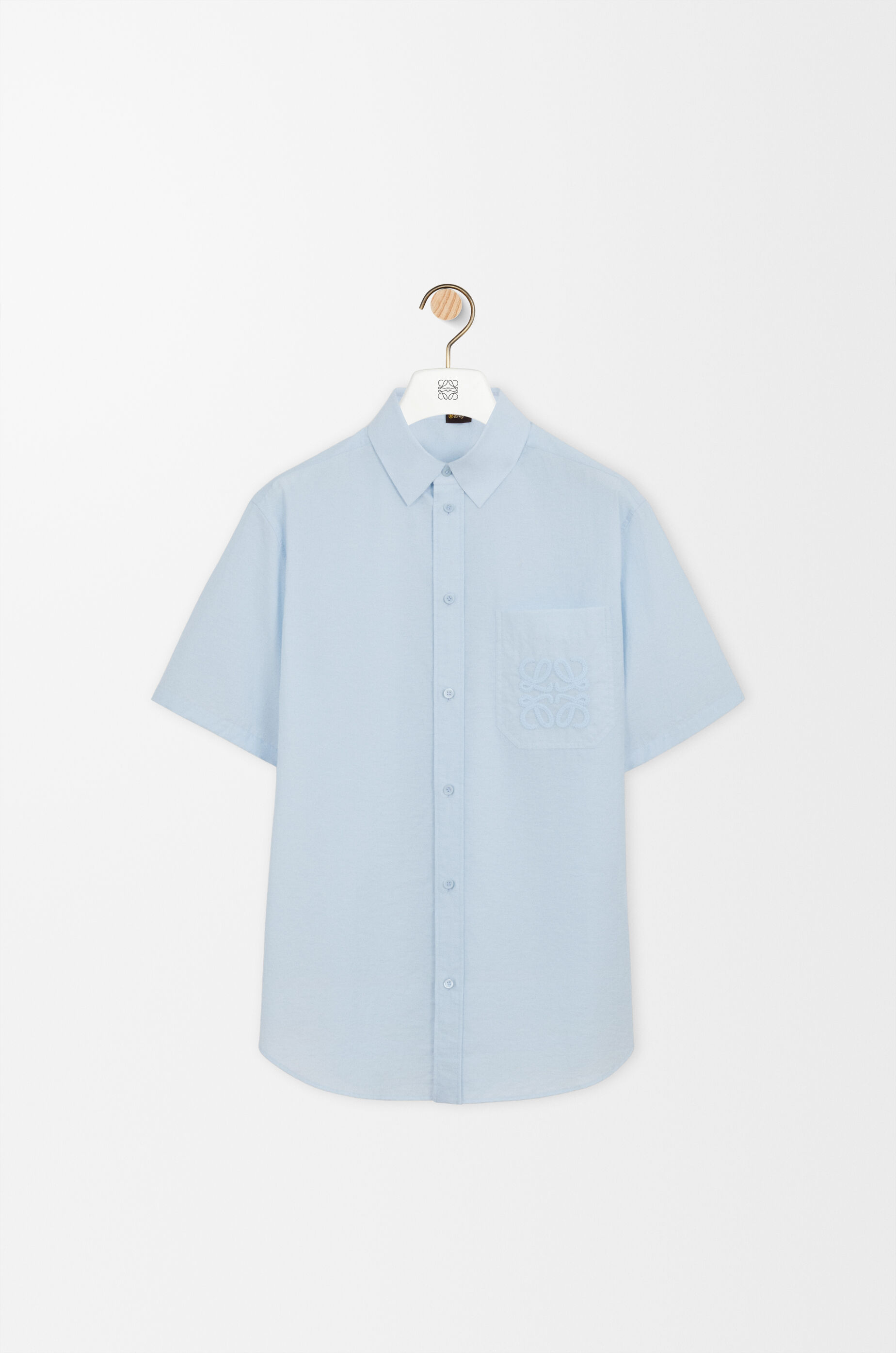 LOEWE Short sleeve shirt in cotton blend Light Blue