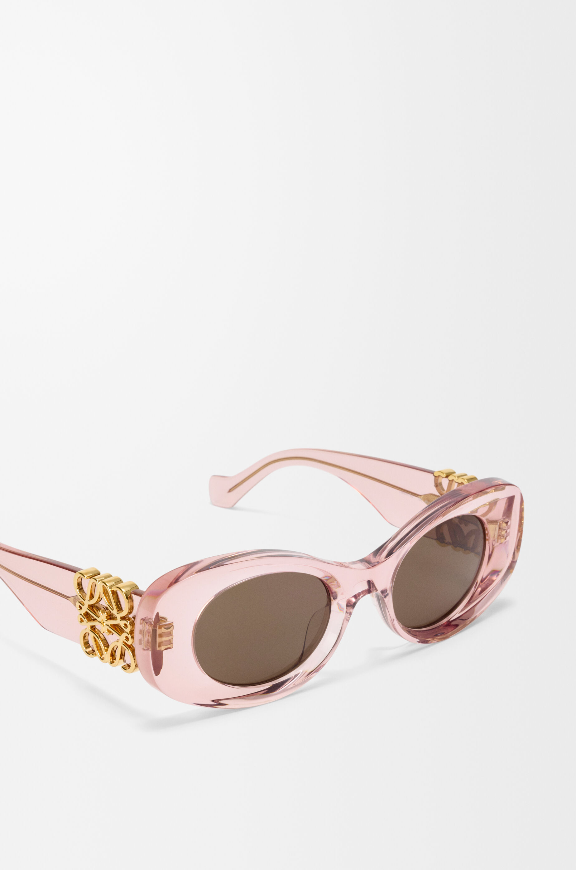 LOEWE Beveled Oval Maxi Anagram sunglasses Transparent Antique Rose
