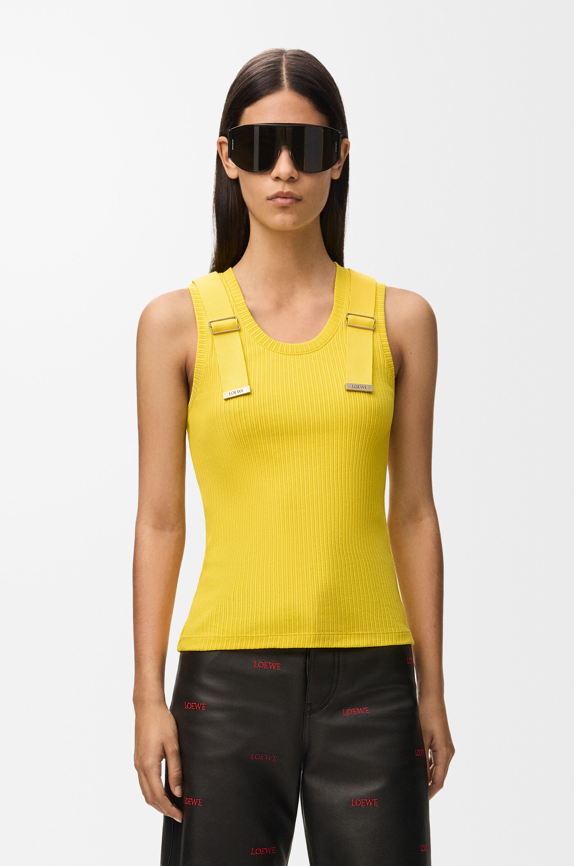 LOEWE Tank top in stretch cotton Yellow