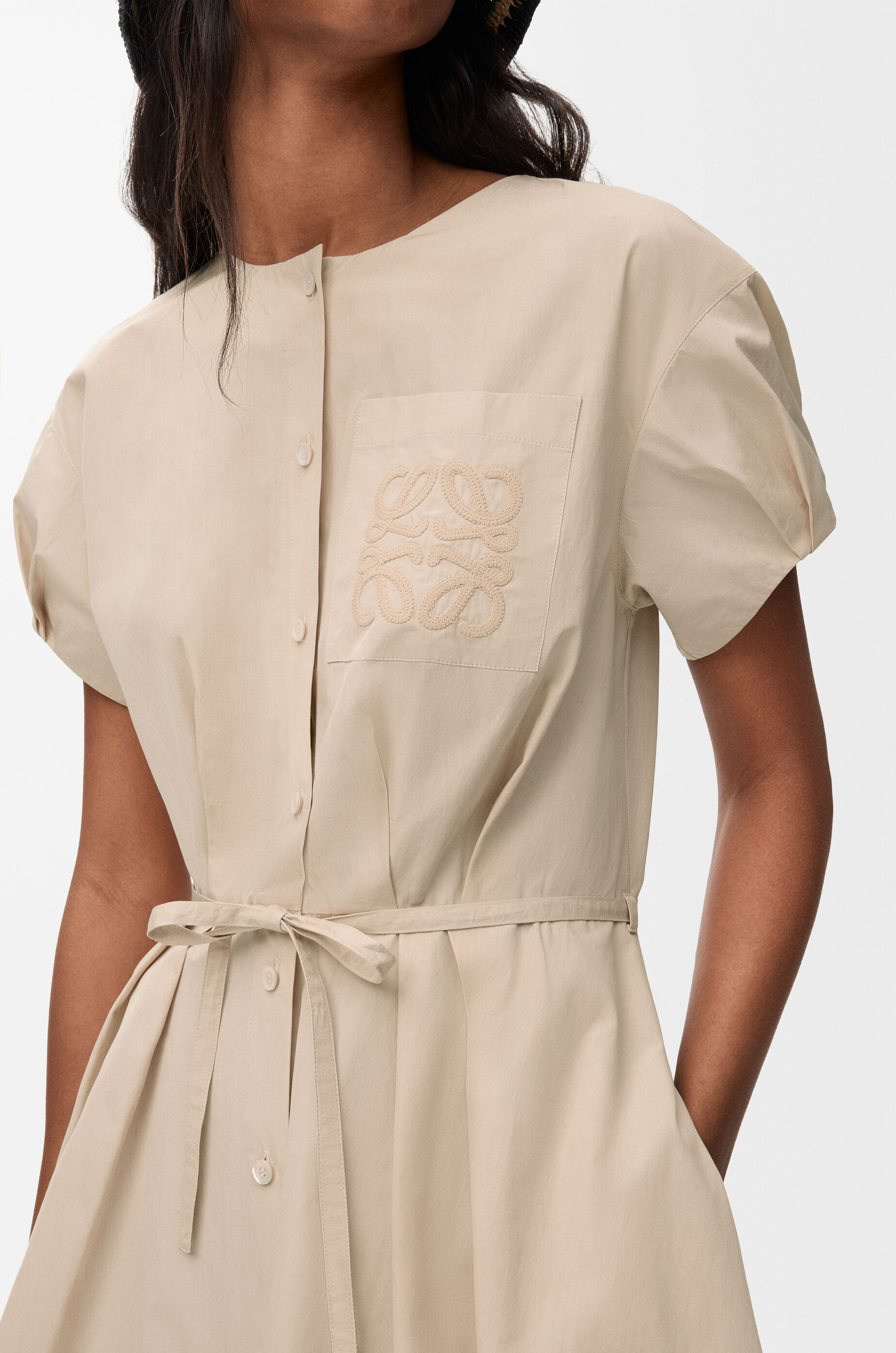 LOEWE Shirt dress in cotton Light Beige