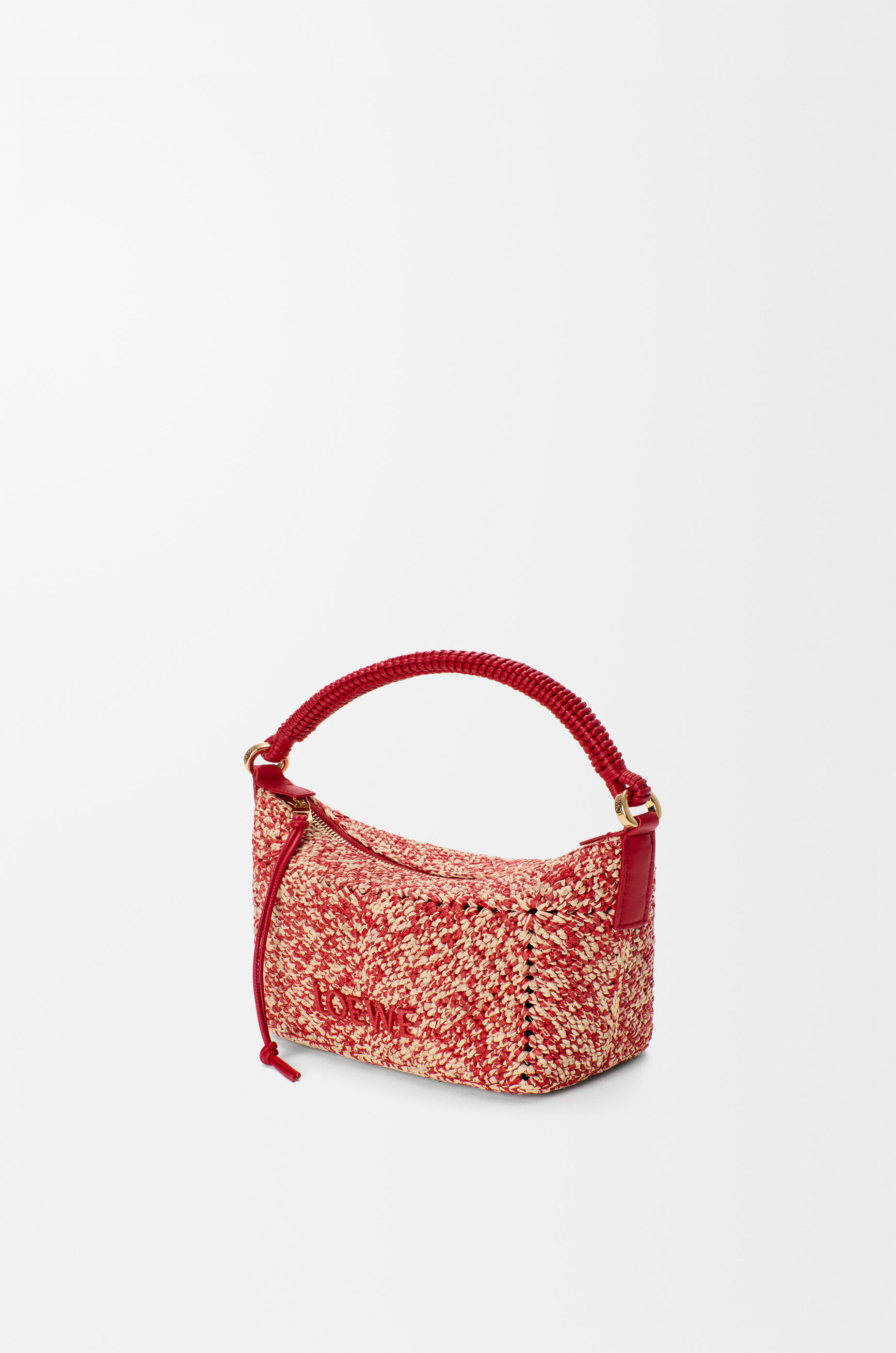 LOEWE Cala mini bag in melange raffia Red